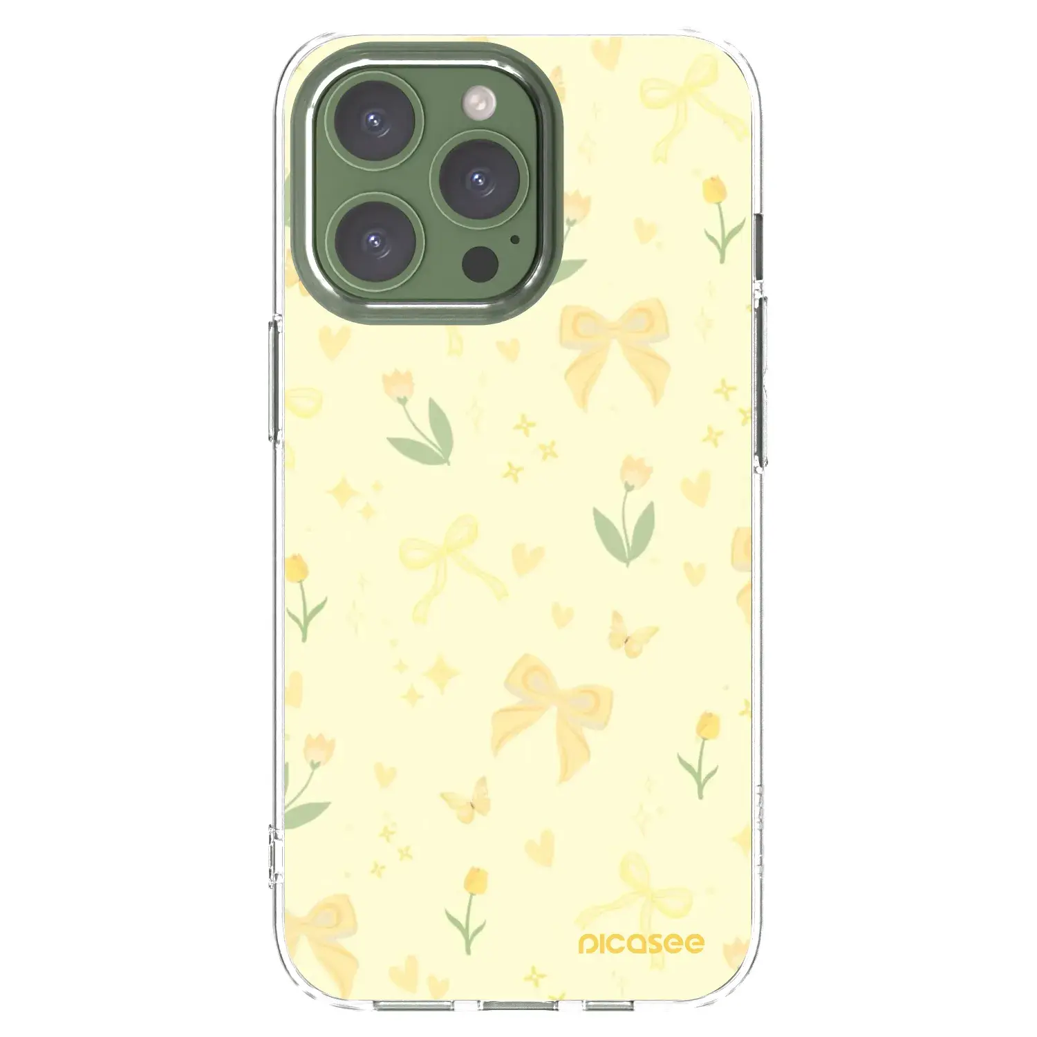 Silikonový průhledný obal pro Apple iPhone 13 Pro - Honey Blossom