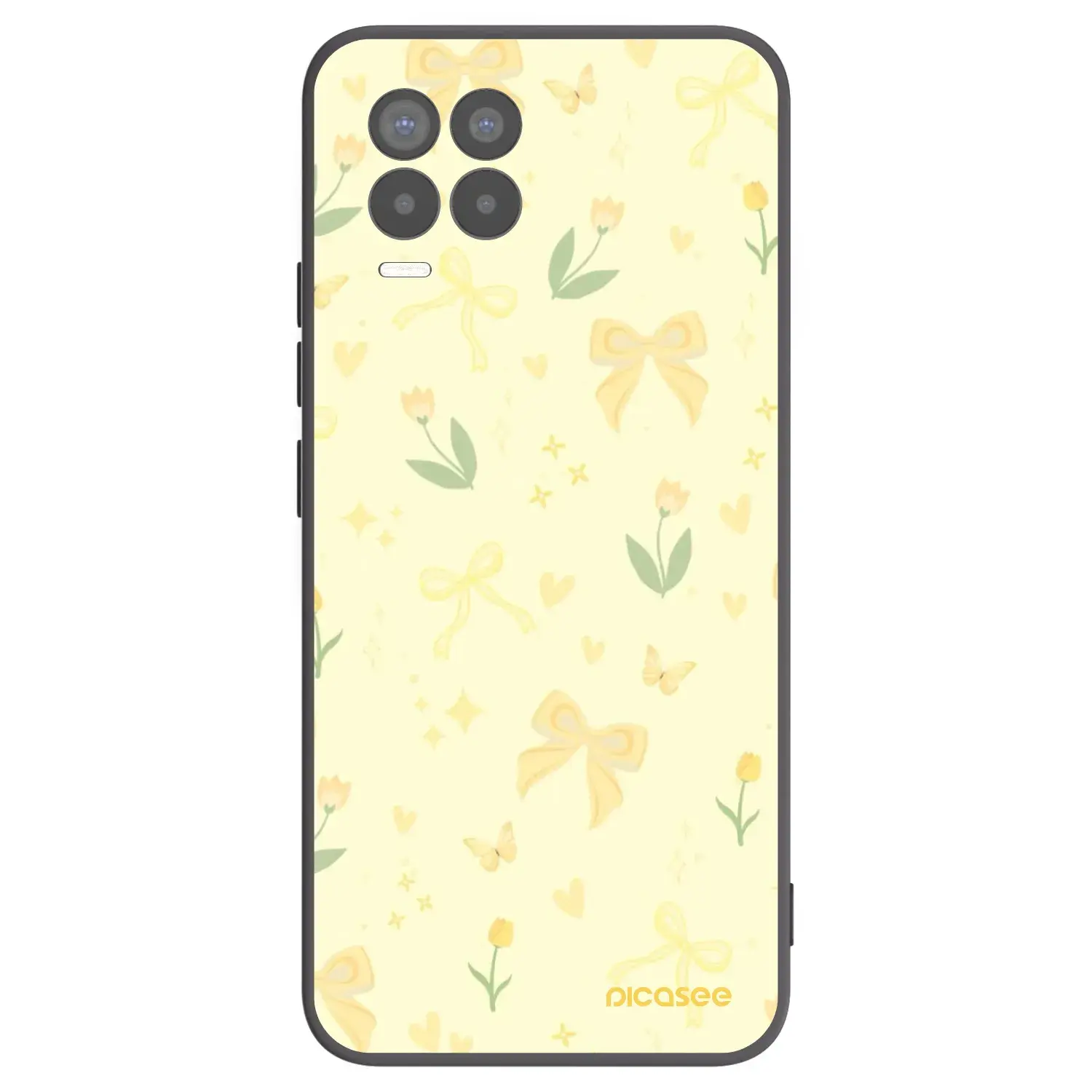 Silikonový černý obal pro Realme 8 Pro - Honey Blossom