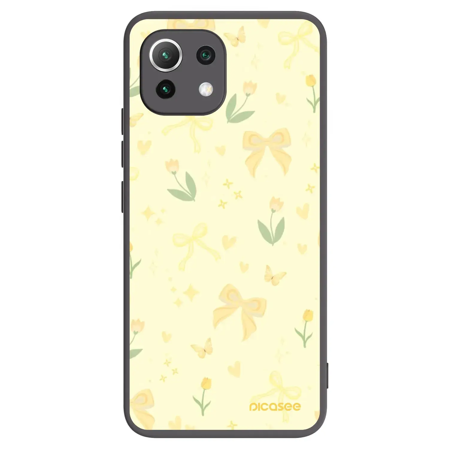 Silikonový černý obal pro Xiaomi 11 Lite 5G NE - Honey Blossom