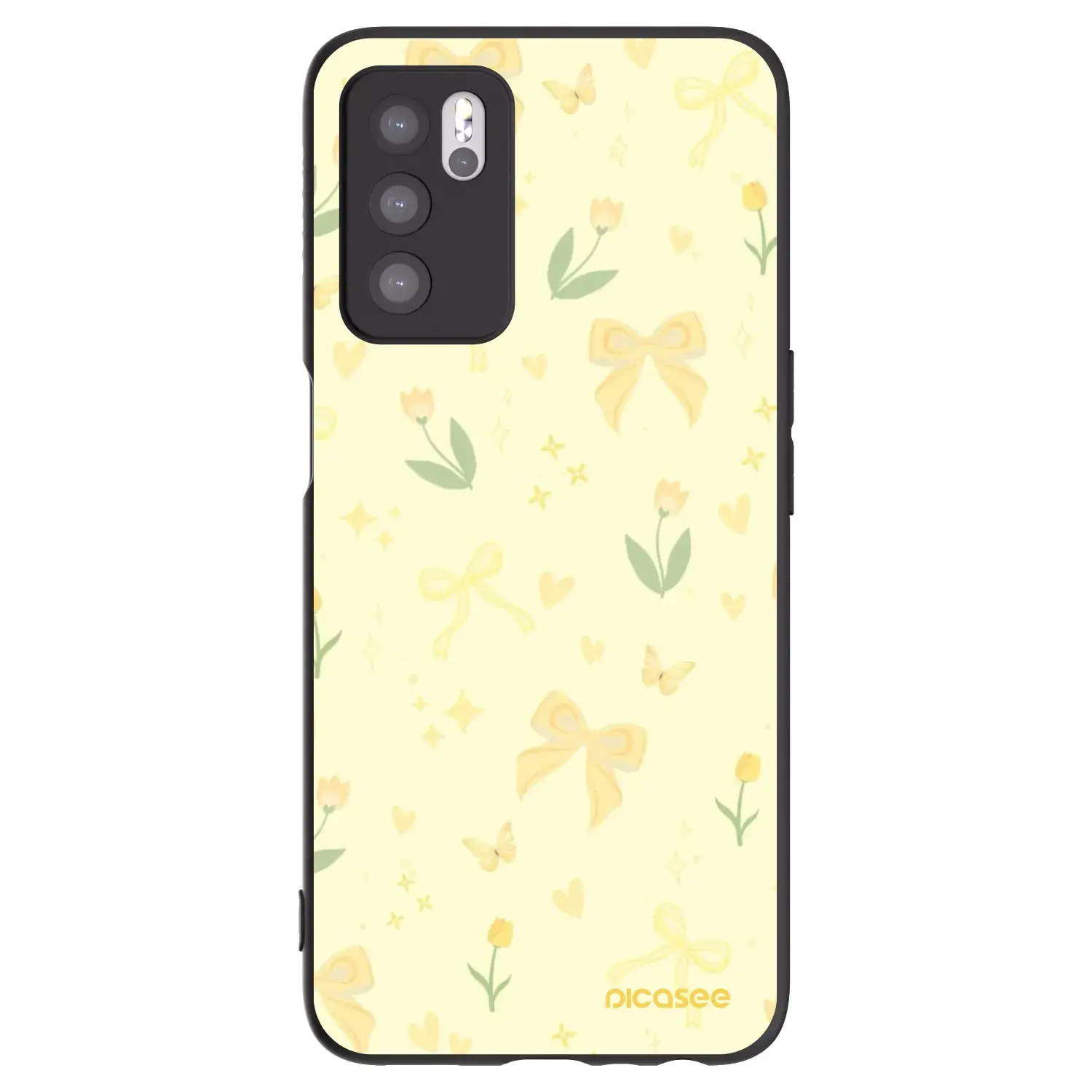Silikonový černý obal pro OPPO A16 - Honey Blossom