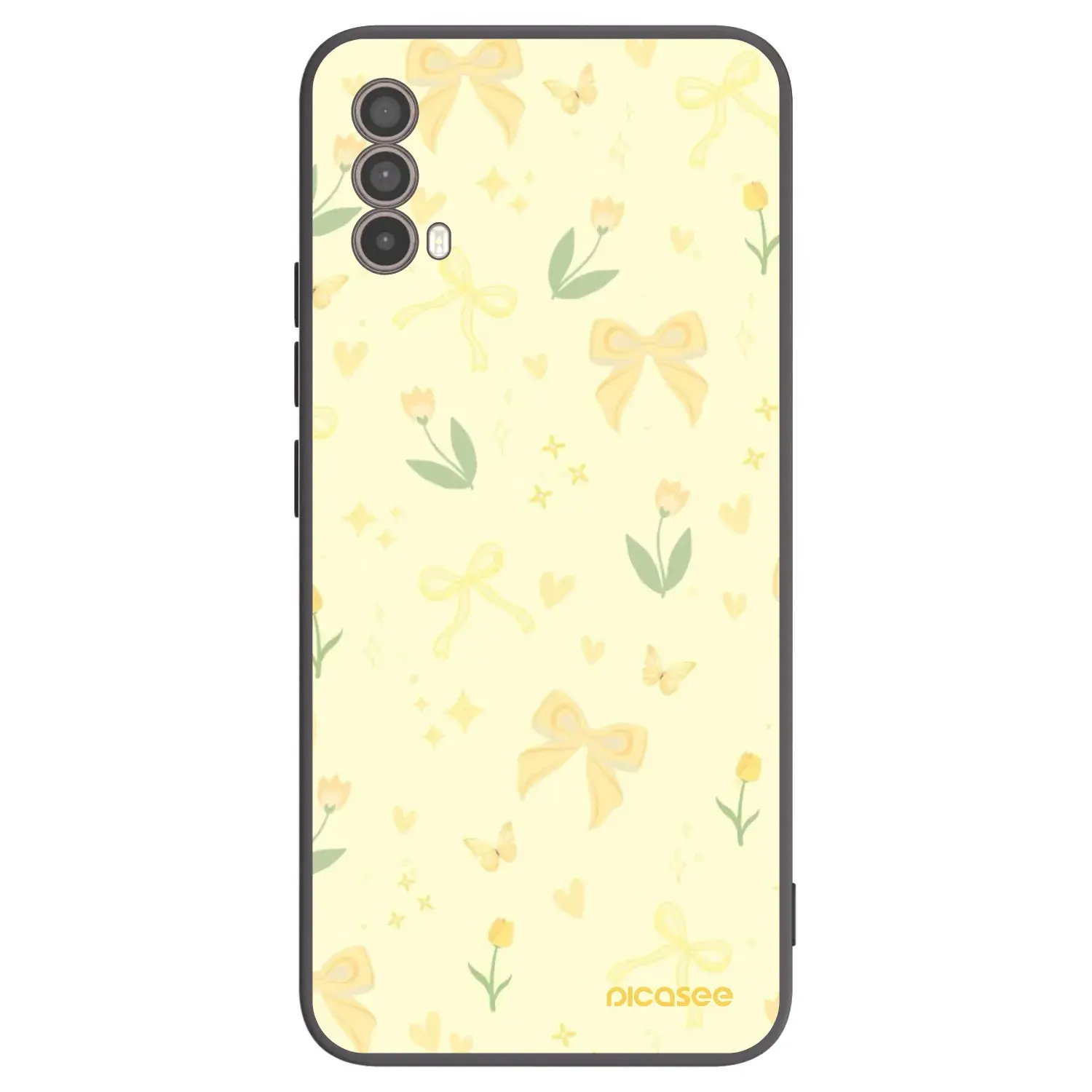 Silikonový černý obal pro Motorola Moto E40 - Honey Blossom