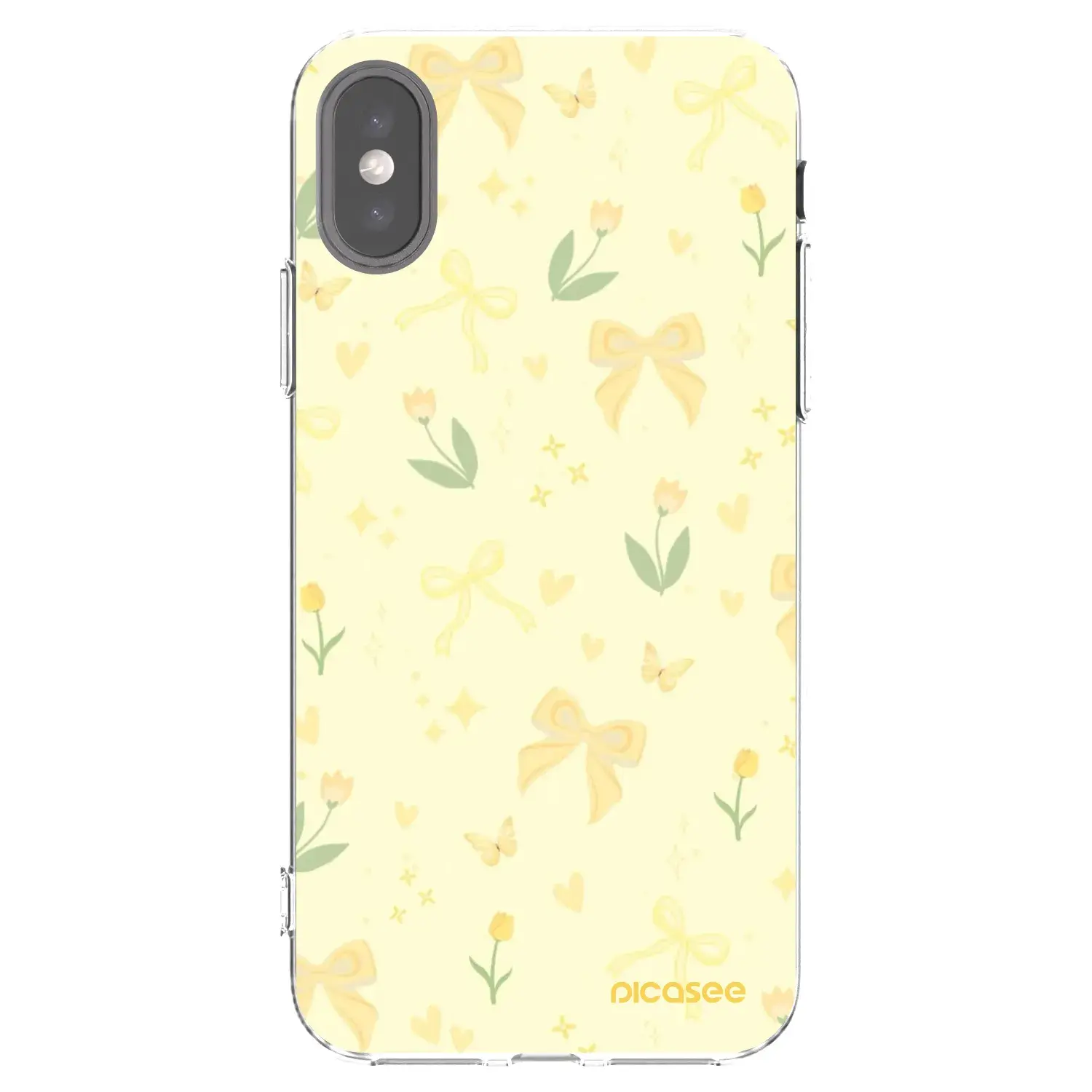 Silikonový průhledný obal pro Apple iPhone X/XS - Honey Blossom