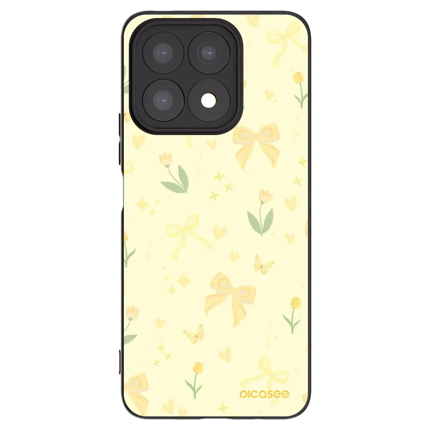 Silikonový černý obal pro Honor X8a - Honey Blossom