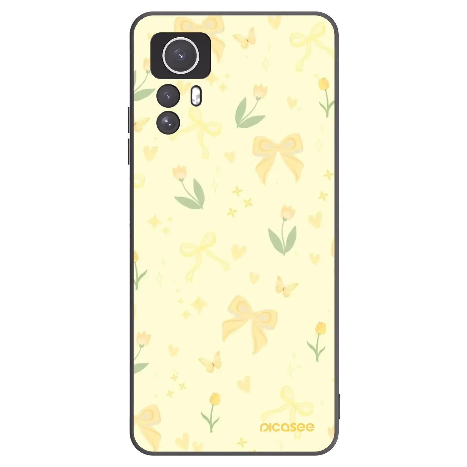 Silikonový černý obal pro Xiaomi Redmi Note 12S - Honey Blossom