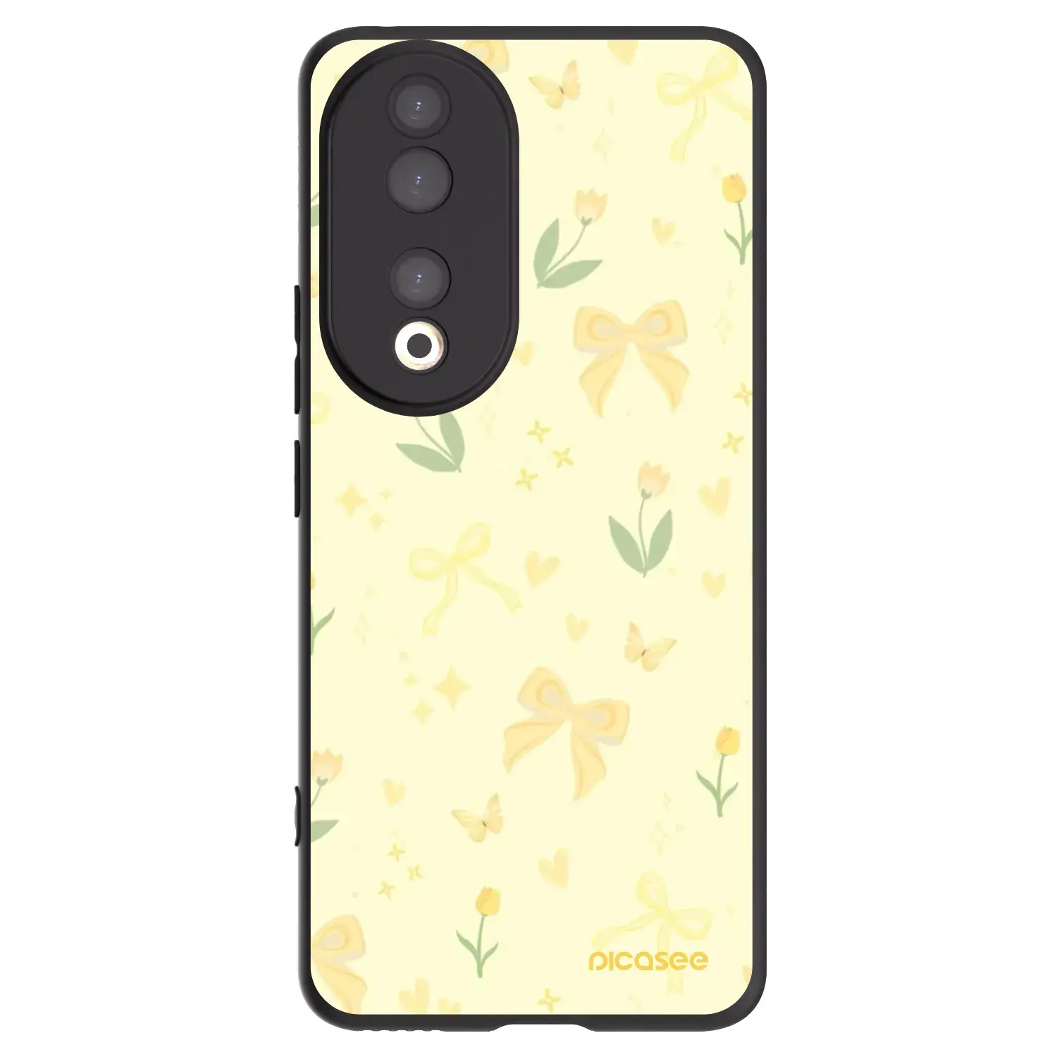 Silikonový černý obal pro Honor 90 5G - Honey Blossom