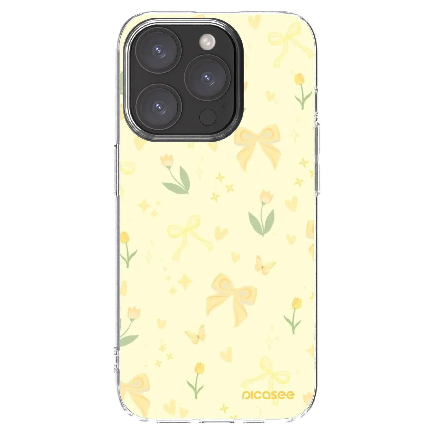 Silikonový průhledný obal pro Apple iPhone 15 Pro - Honey Blossom