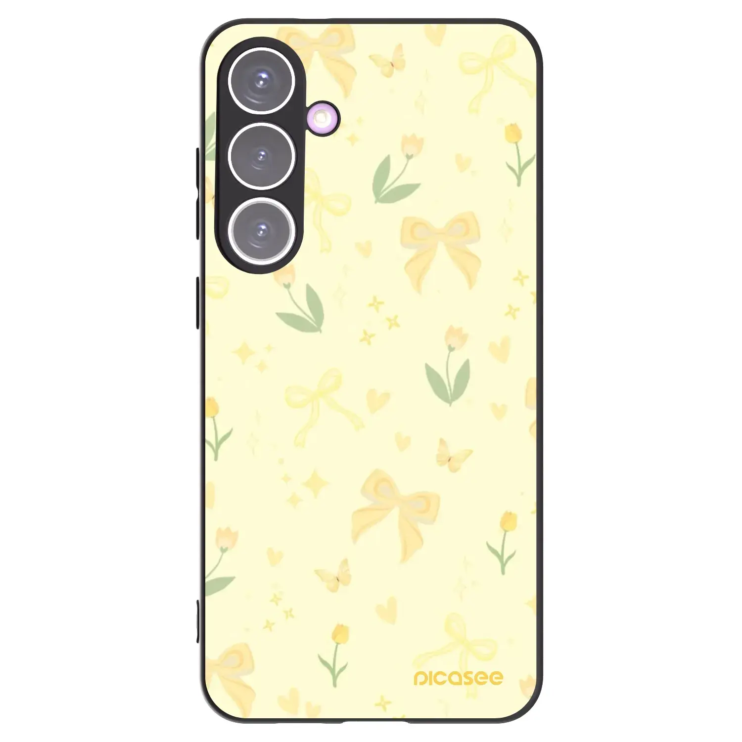 Silikonový černý obal pro Samsung Galaxy S24+ S926B 5G - Honey Blossom