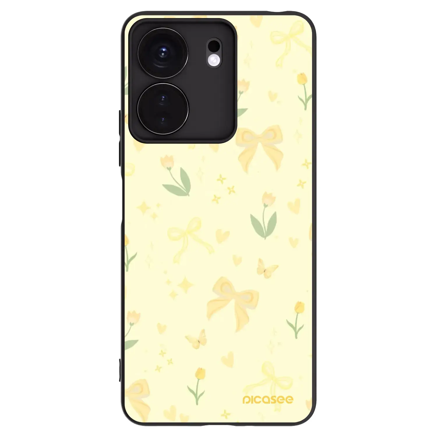 Silikonový černý obal pro Xiaomi Redmi 13C 4G - Honey Blossom