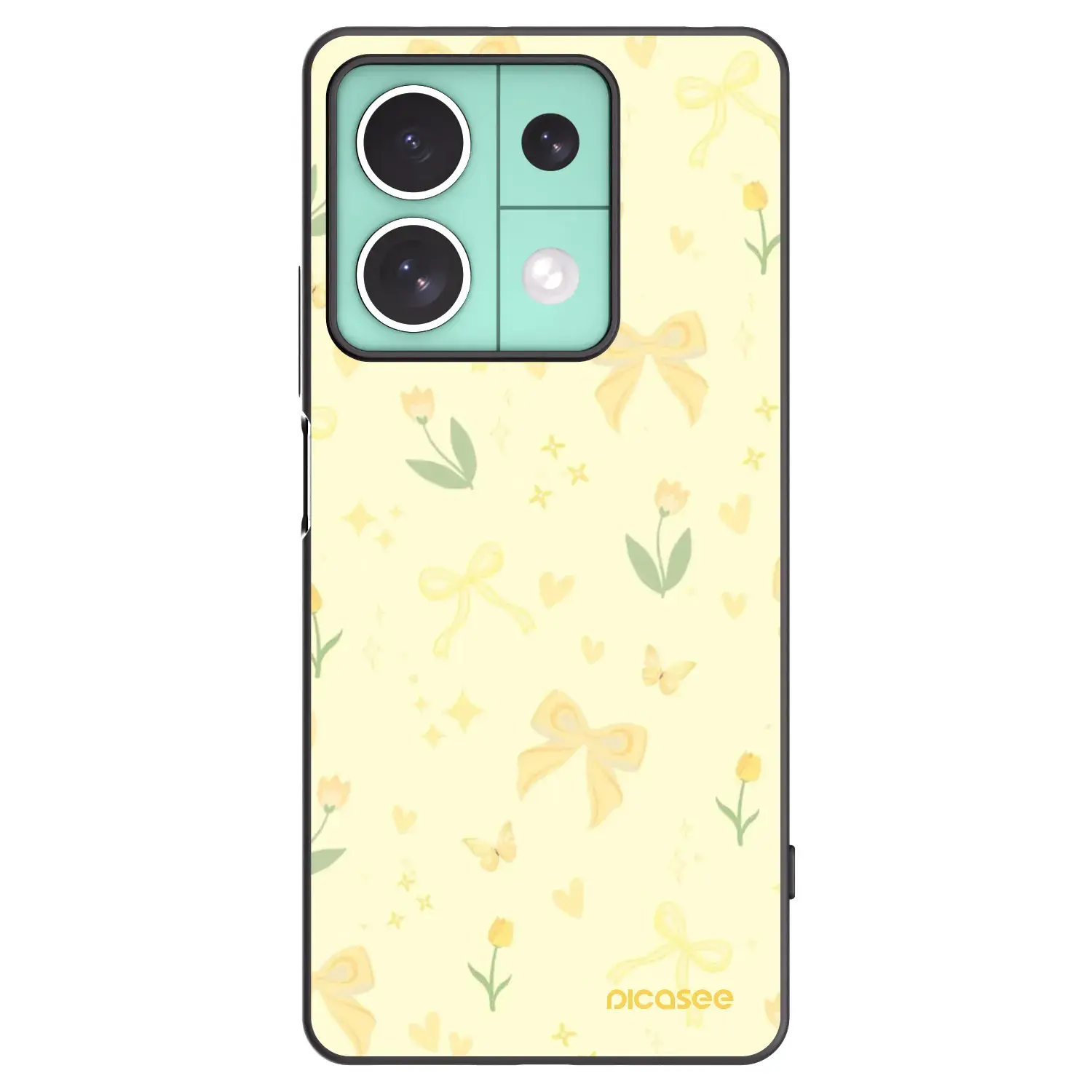 Silikonový černý obal pro Xiaomi Redmi Note 13 5G - Honey Blossom