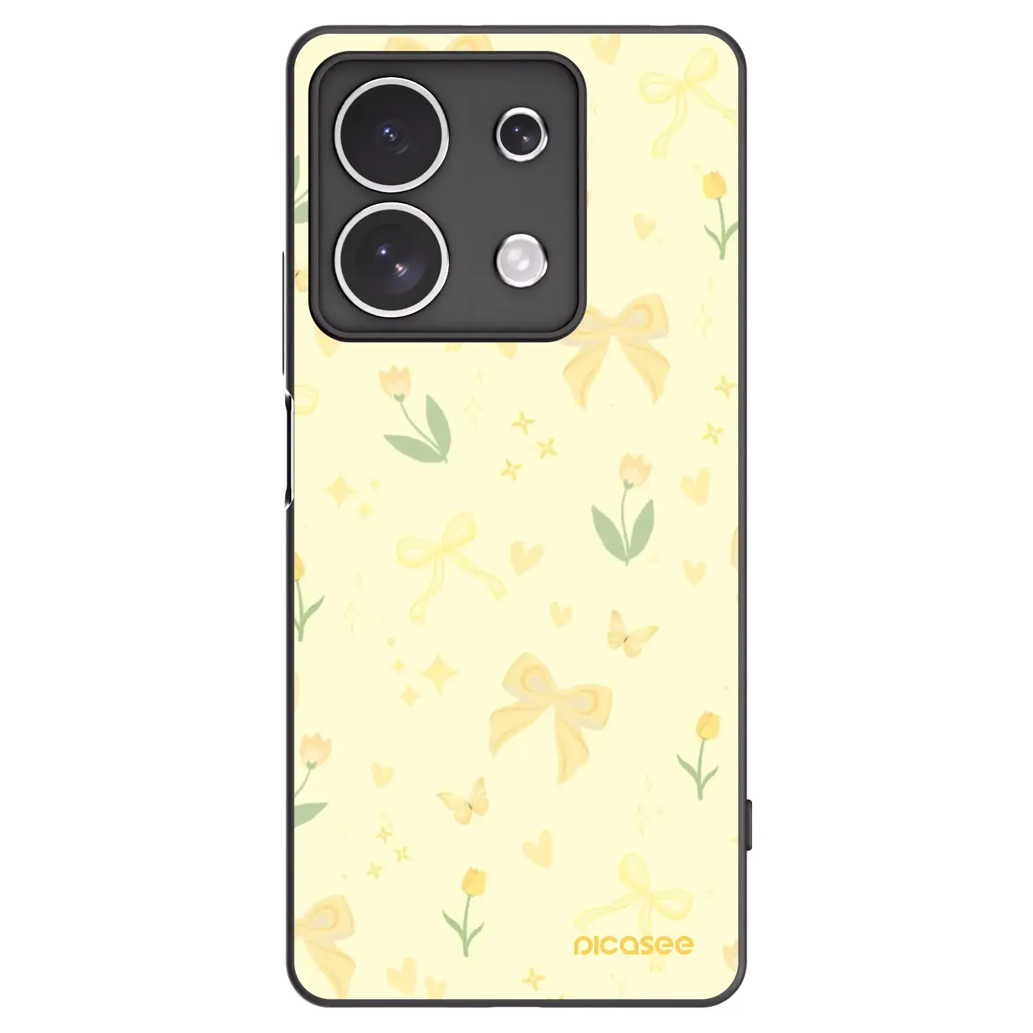 Silikonový černý obal pro Xiaomi Redmi Note 13 4G - Honey Blossom