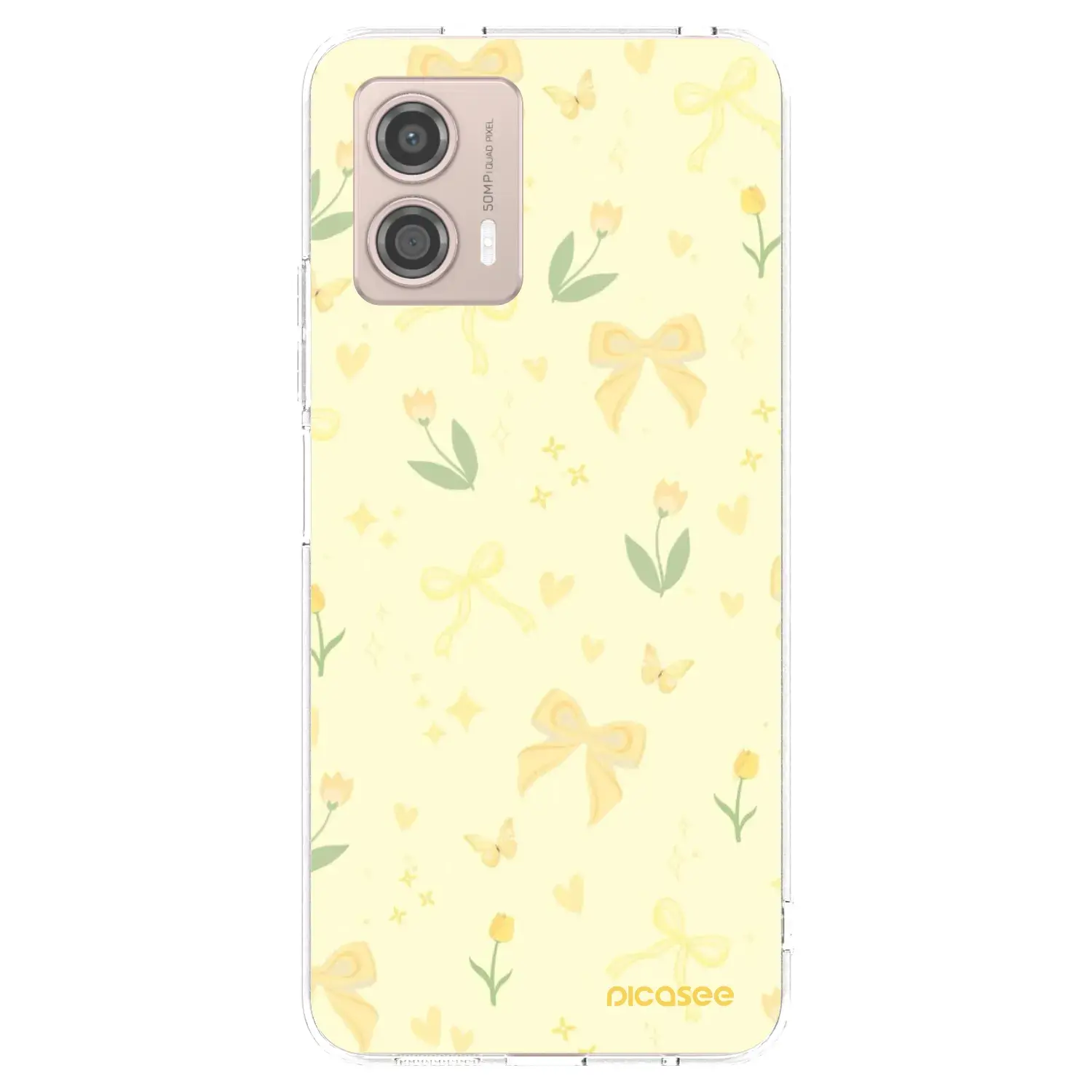 Silikonový průhledný obal pro Motorola Moto G53 5G - Honey Blossom