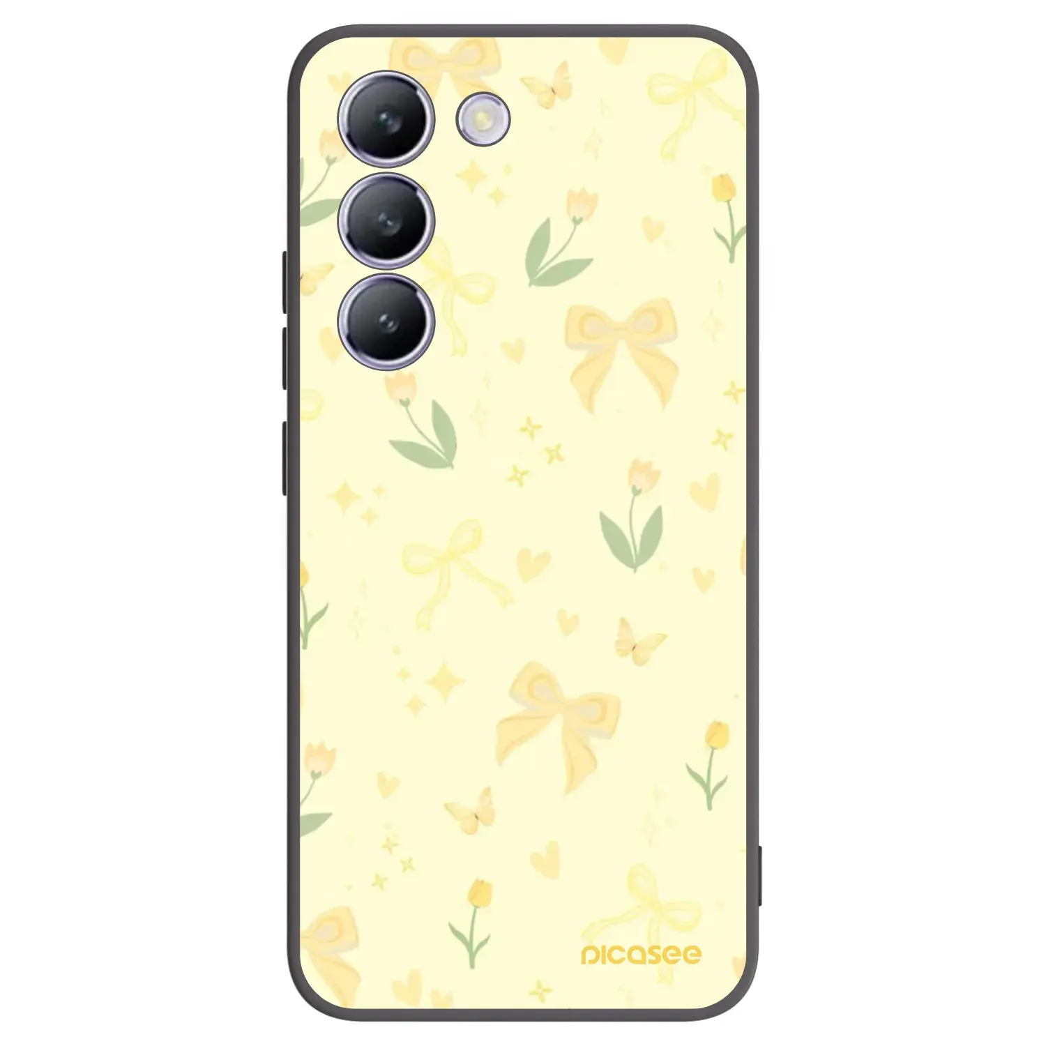 Silikonový černý obal pro Vivo V40 SE 5G - Honey Blossom