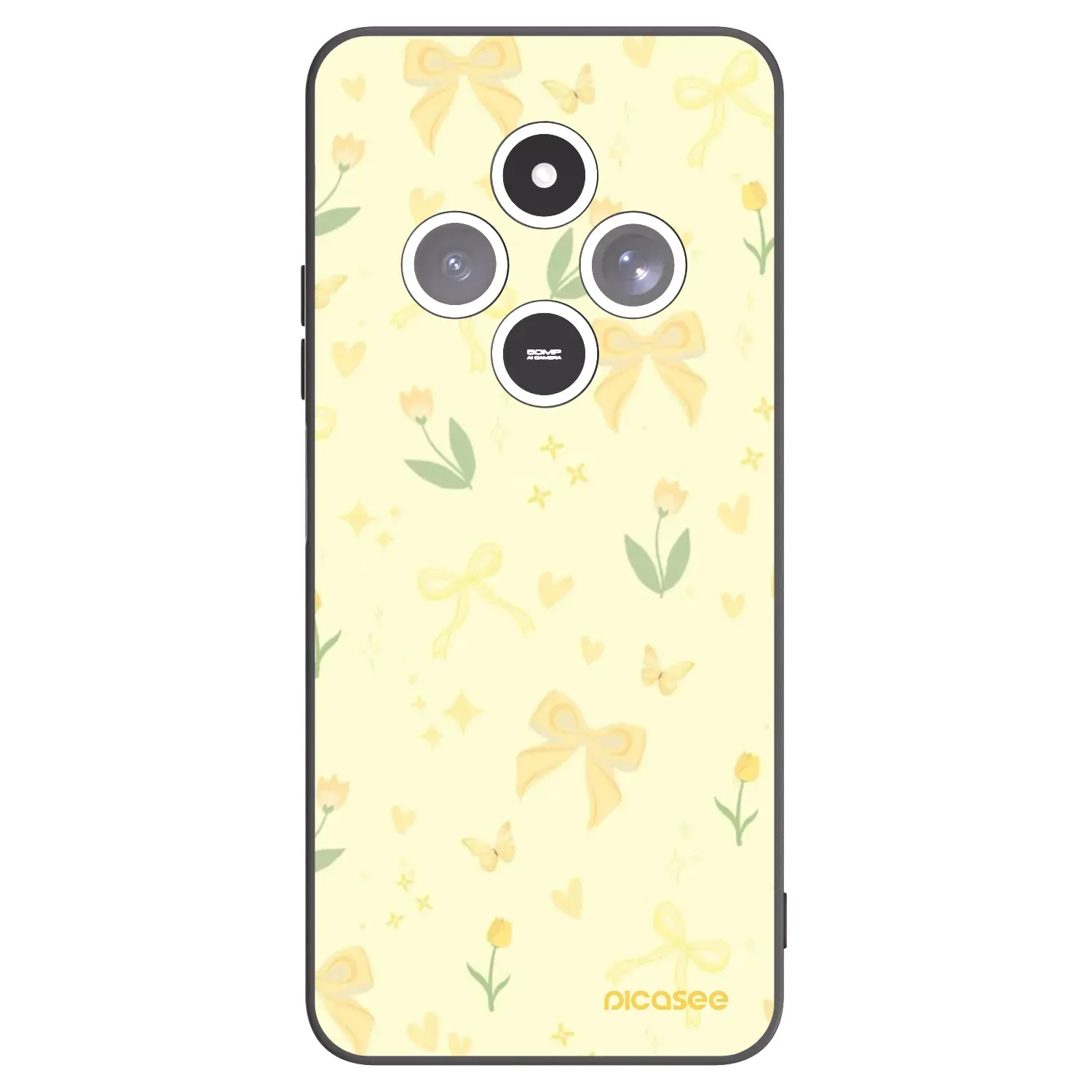 Silikonový černý obal pro Xiaomi Redmi 14C - Honey Blossom