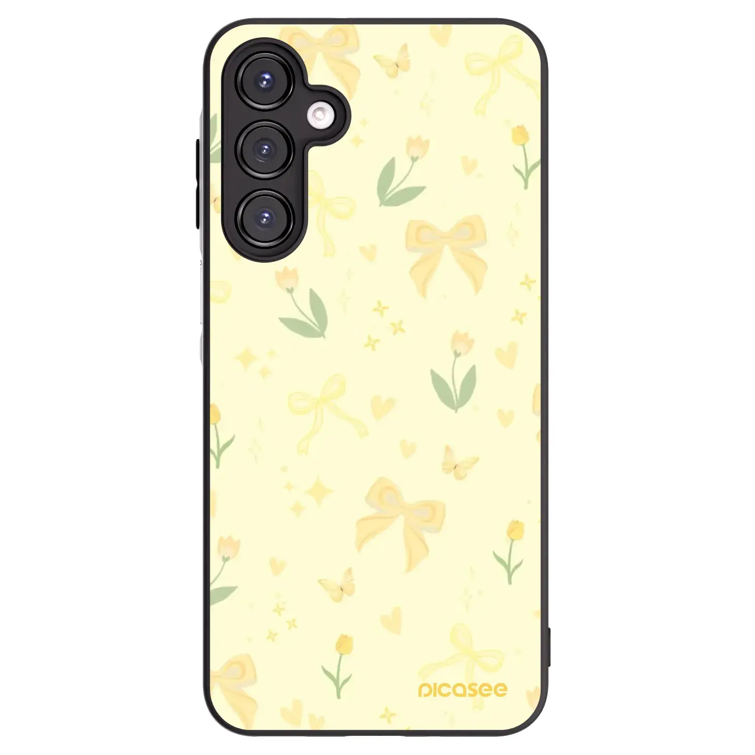 Silikonový černý obal pro Samsung Galaxy A16 5G - Honey Blossom