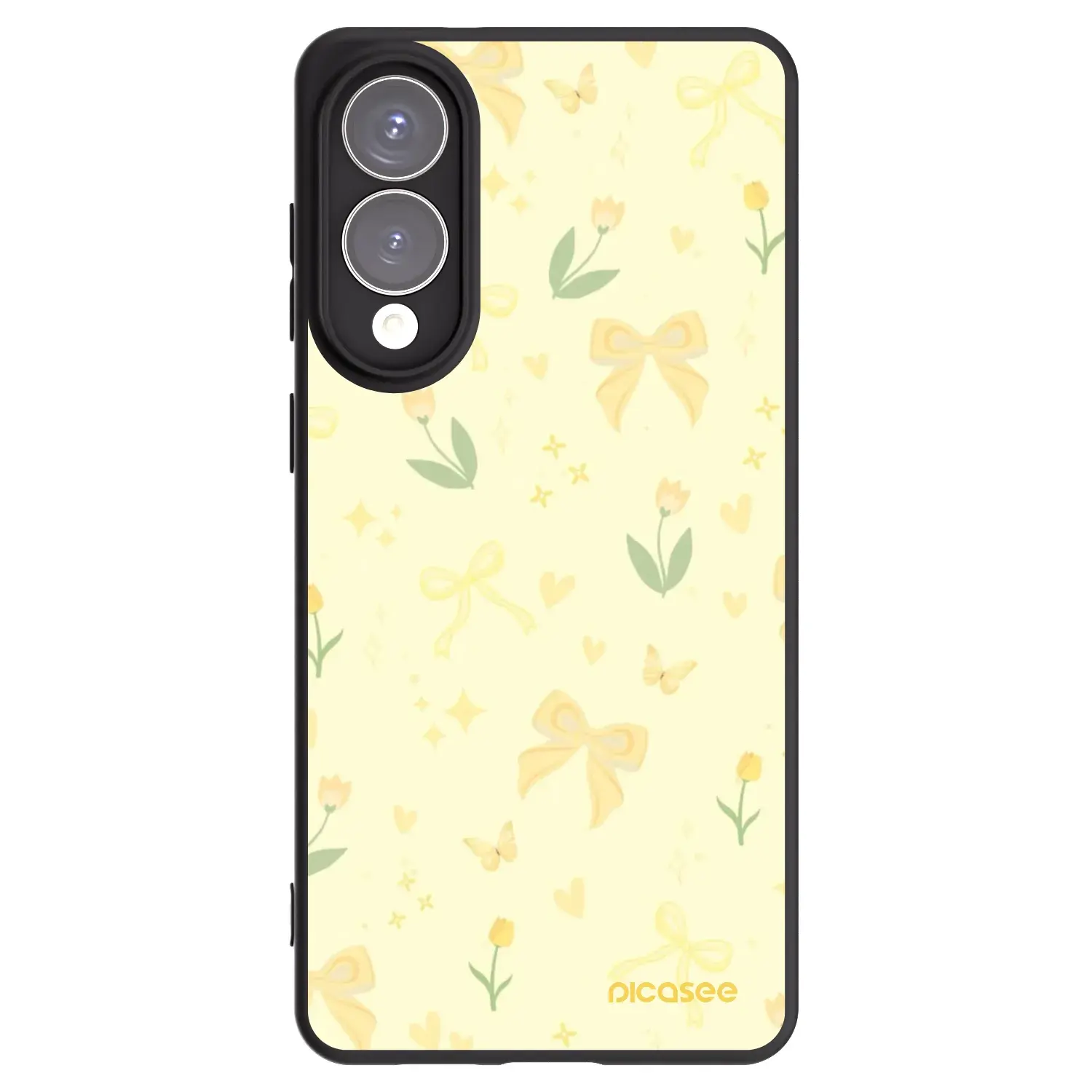 Silikonový černý obal pro Samsung Galaxy S25 Edge 5G - Honey Blossom