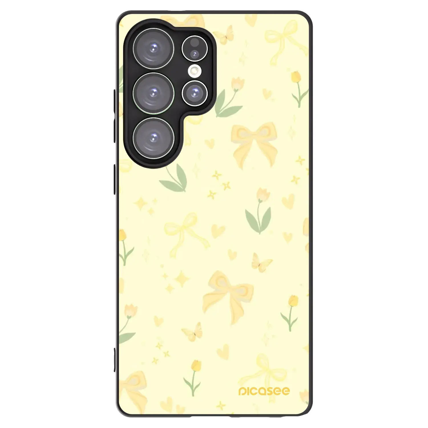 Silikonový černý obal pro Samsung Galaxy S25 Ultra 5G - Honey Blossom