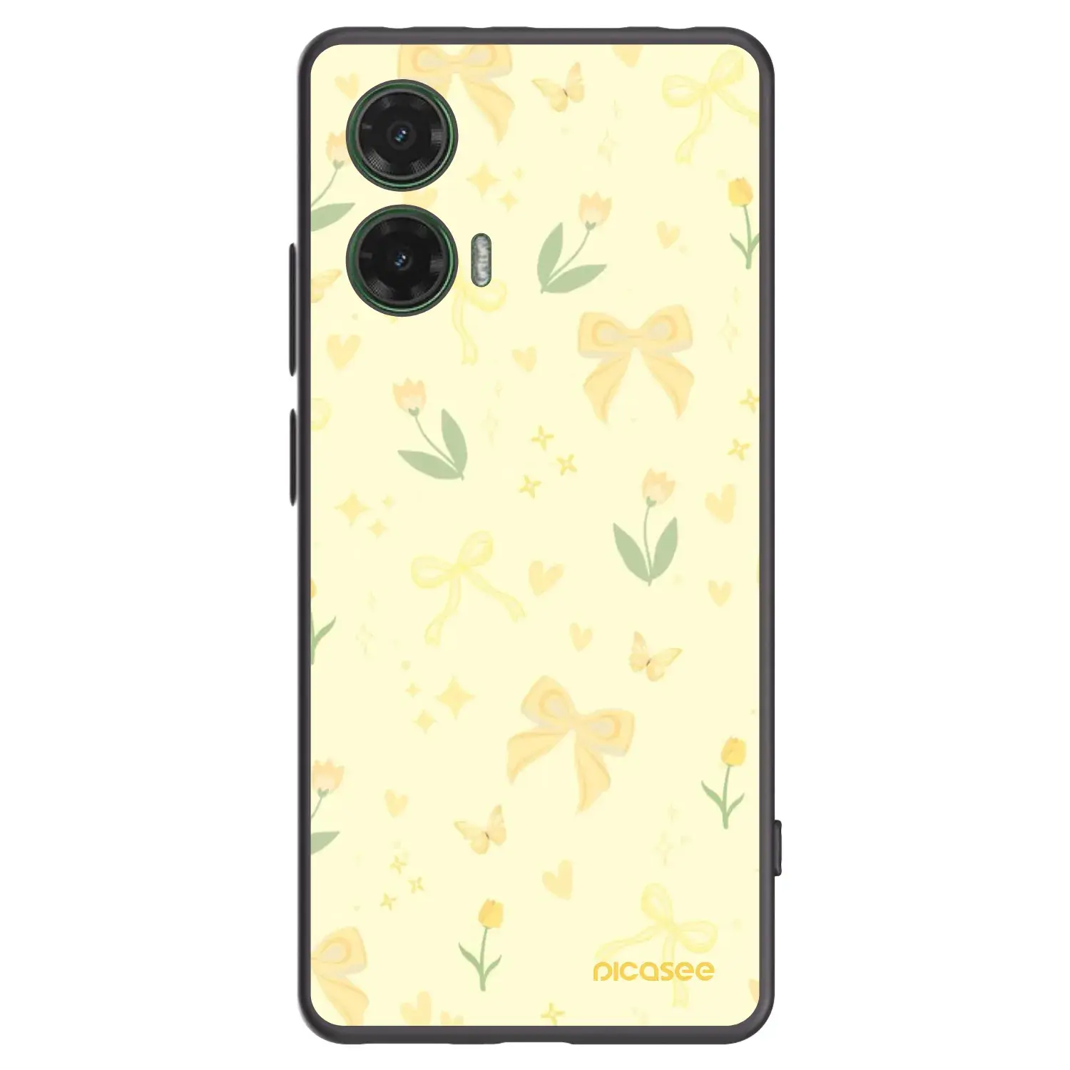 Silikonový černý obal pro Motorola Moto G35 5G - Honey Blossom