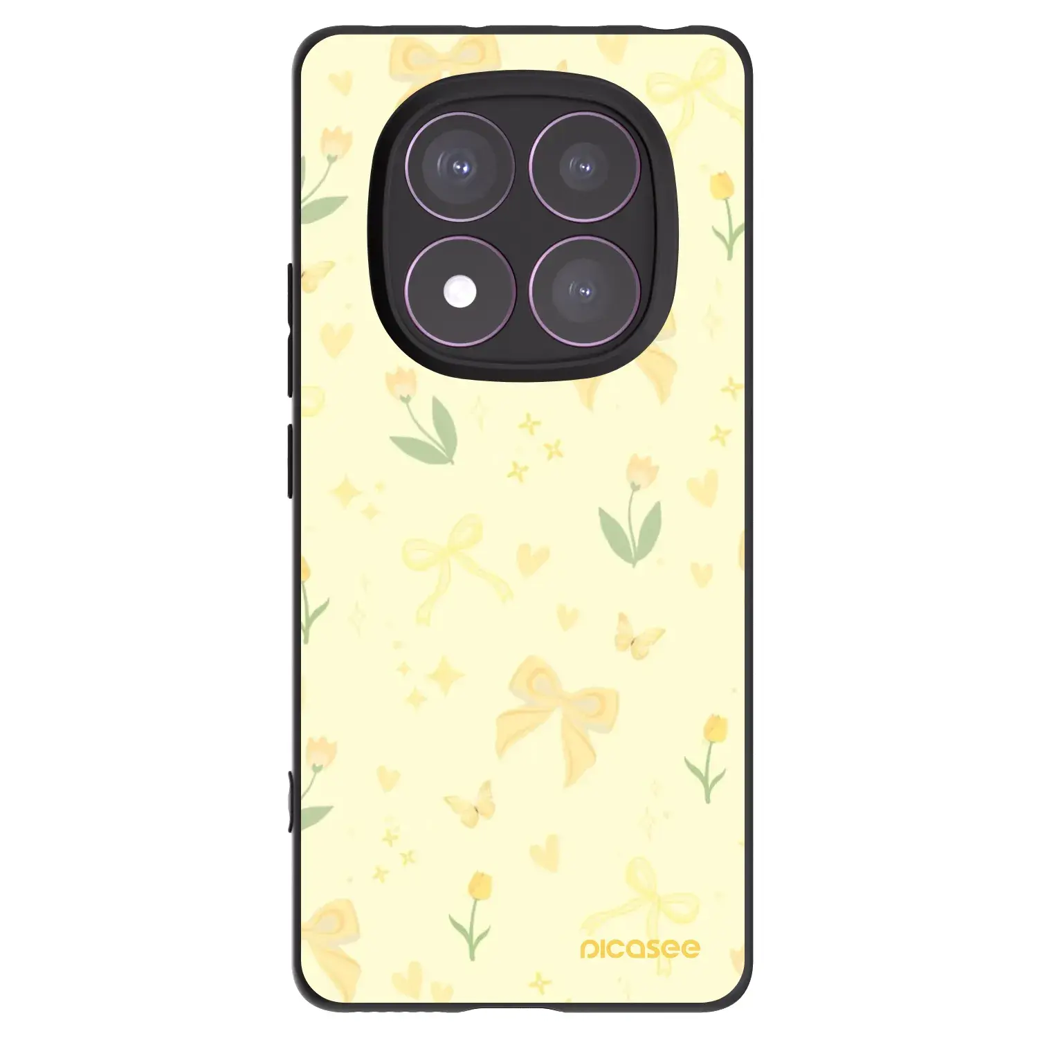 Silikonový černý obal pro Xiaomi Redmi Note 14 Pro 4G - Honey Blossom