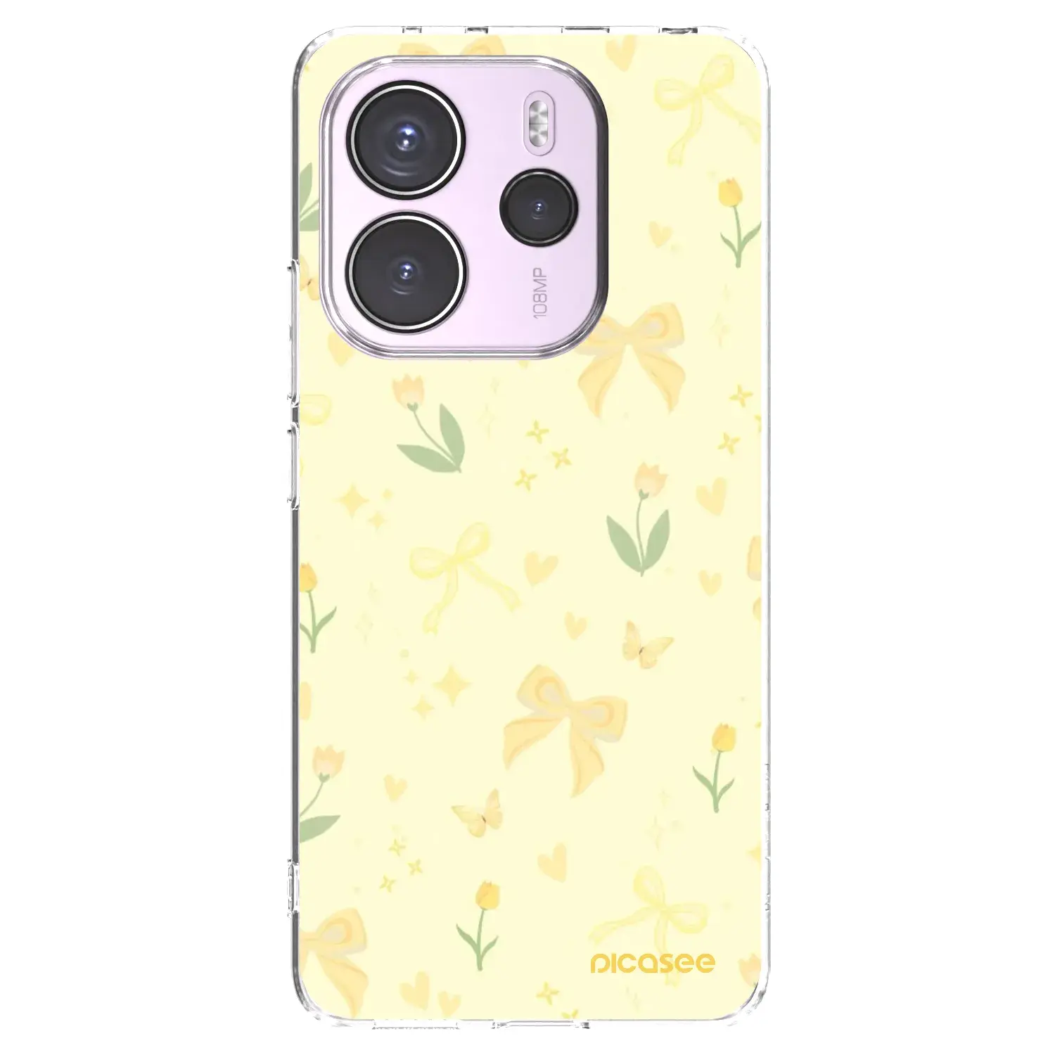 Silikonový průhledný obal pro Xiaomi Redmi Note 14 4G - Honey Blossom