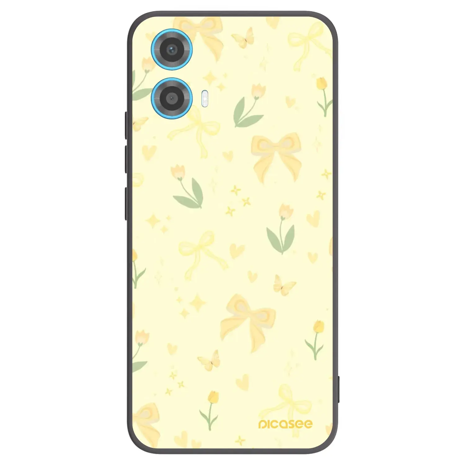 Silikonový černý obal pro Motorola Moto G34 5G - Honey Blossom