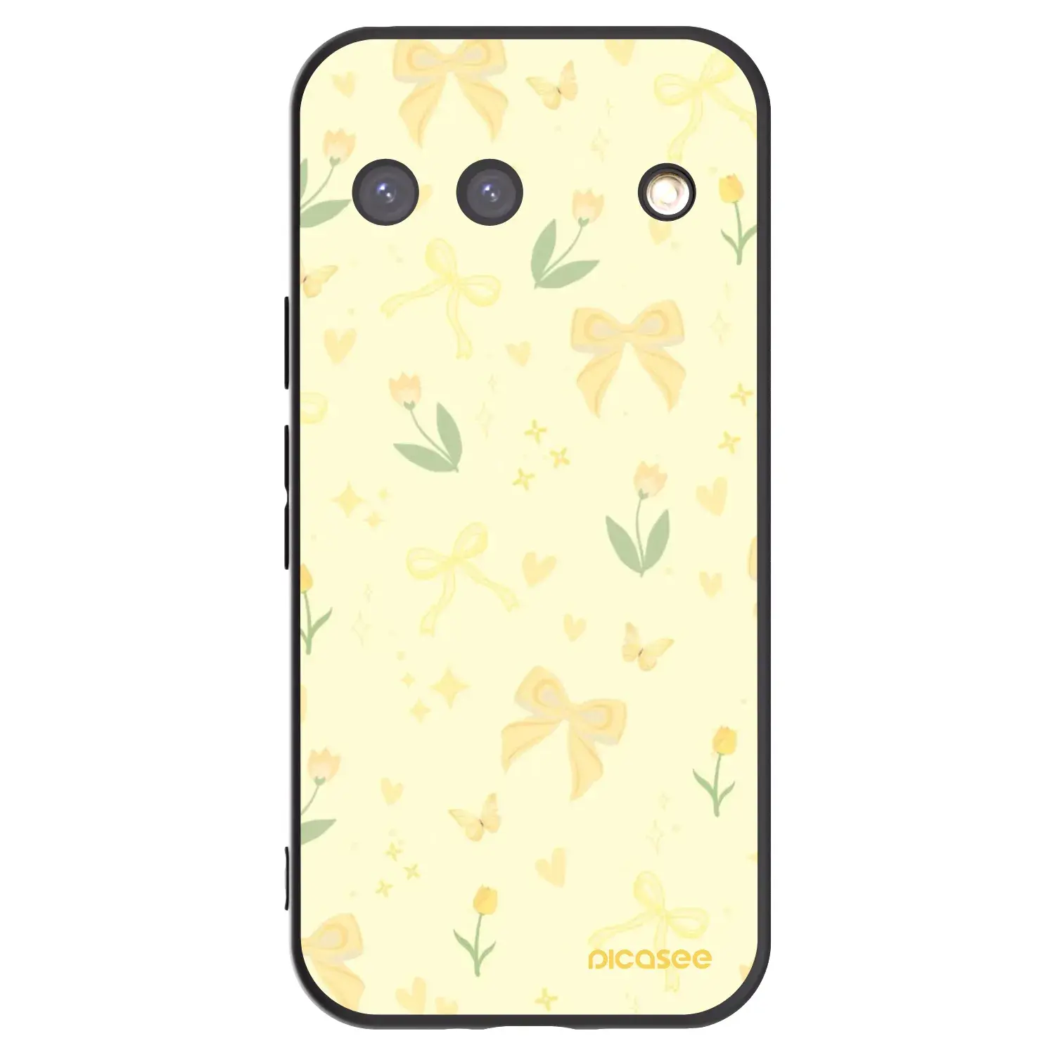 Silikonový černý obal pro Google Pixel 9 - Honey Blossom