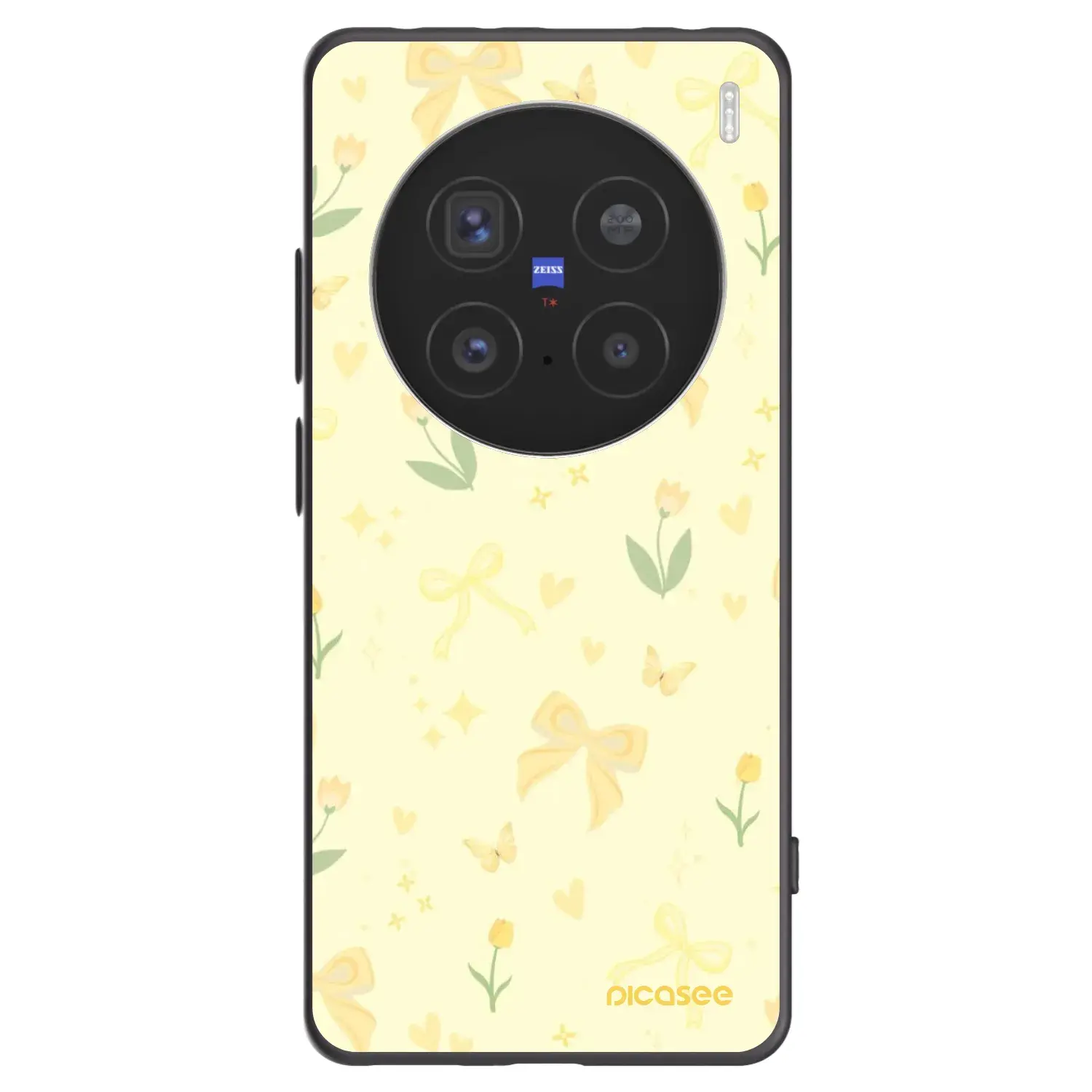 Silikonový černý obal pro Vivo X200 Pro - Honey Blossom