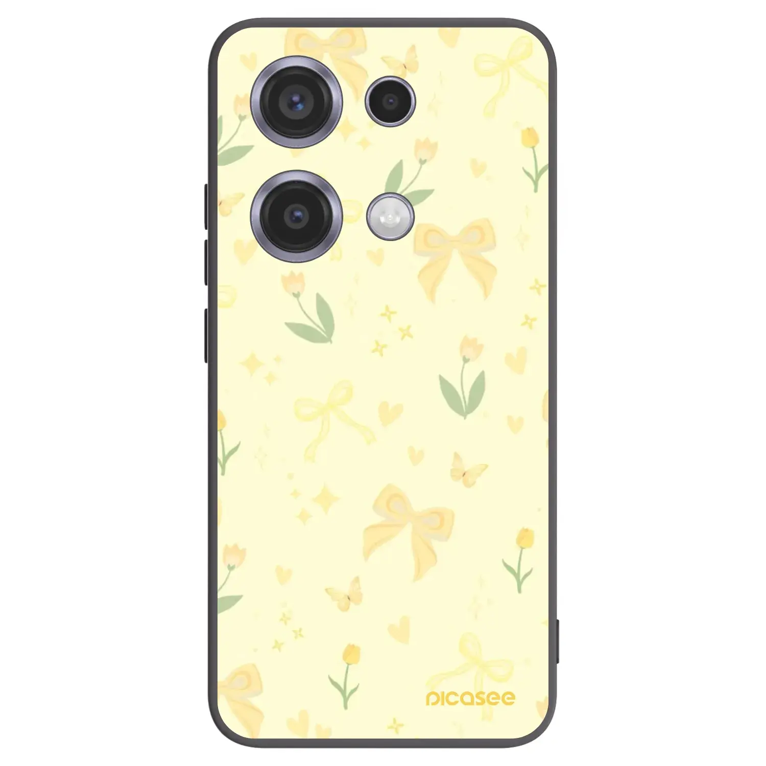 Silikonový černý obal pro Xiaomi Redmi Note 14S - Honey Blossom