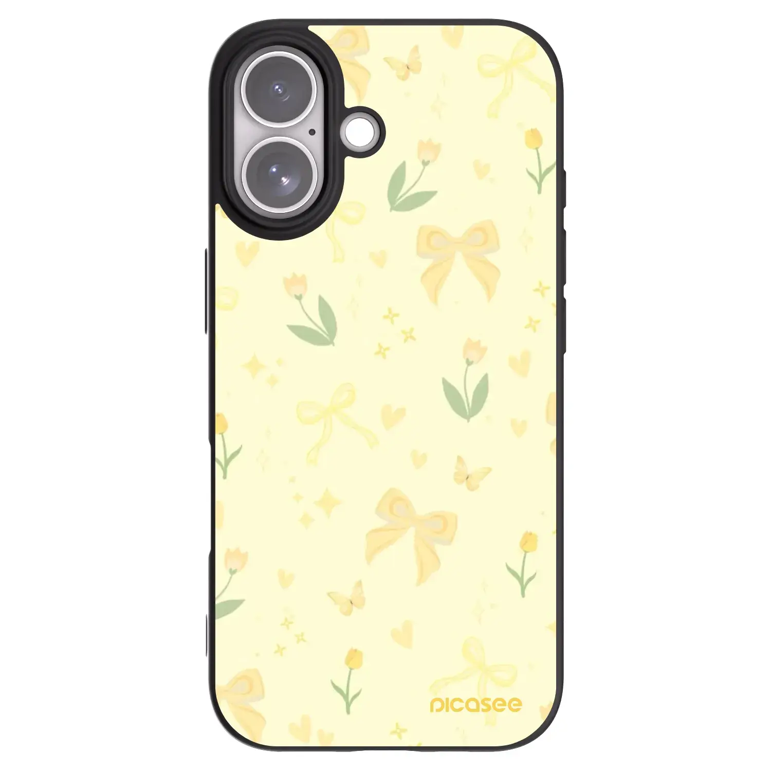 Silikonový černý obal pro Apple iPhone 17 - Honey Blossom