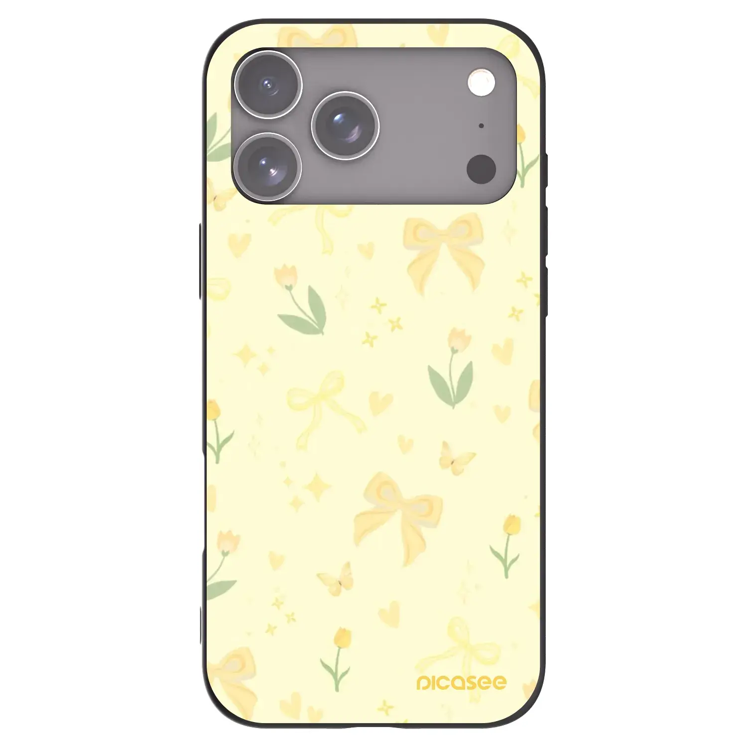 Silikonový černý obal pro Apple iPhone 17 Pro Max - Honey Blossom