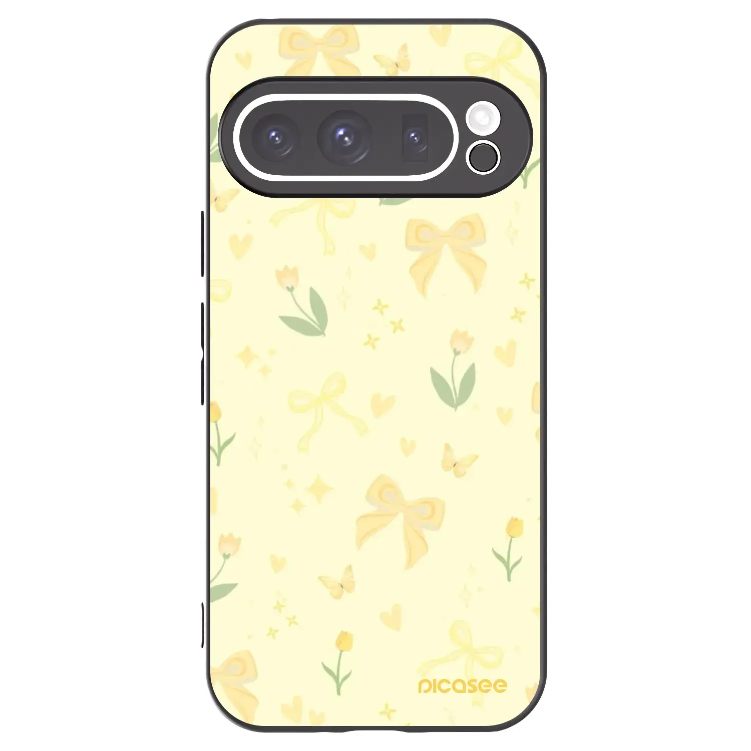Silikonový černý obal pro Google Pixel 9 Pro XL - Honey Blossom
