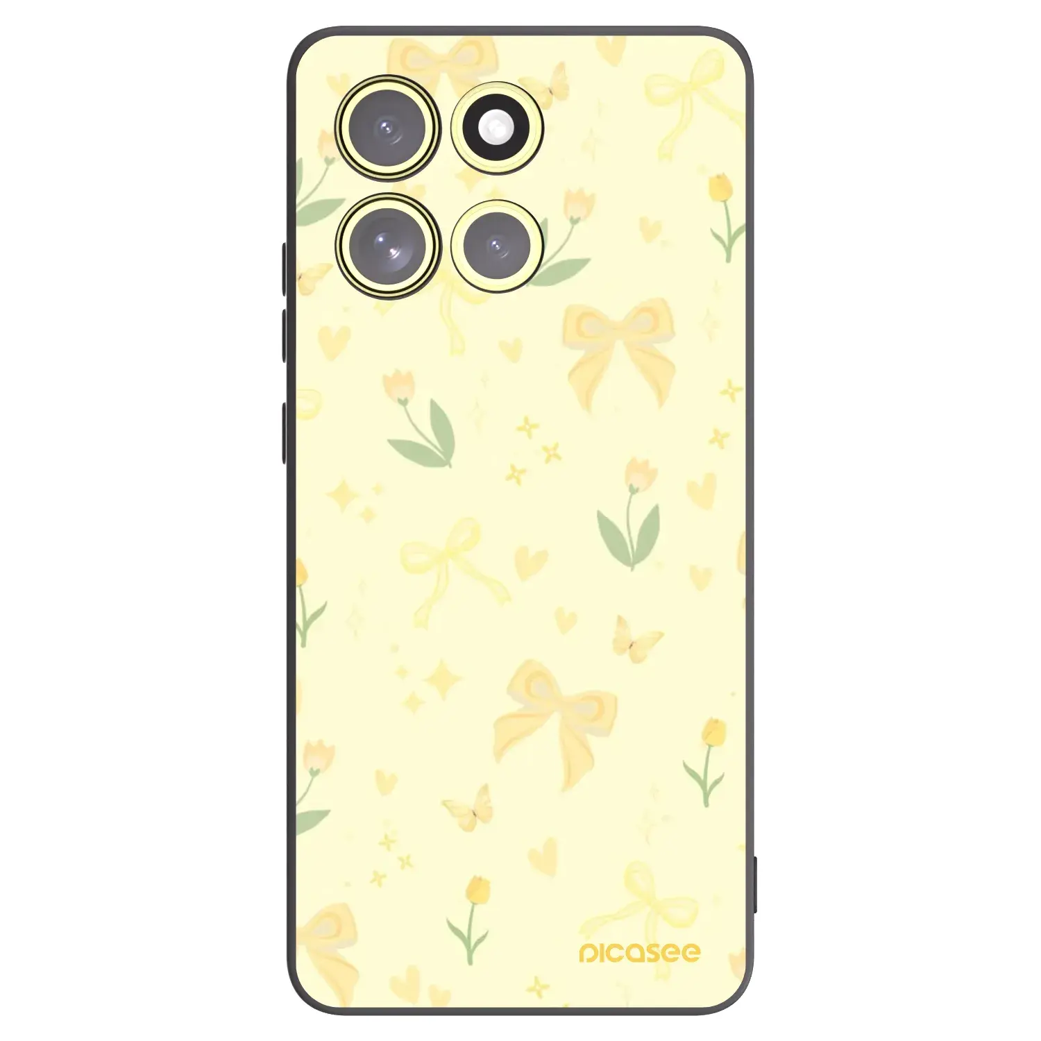 Silikonový černý obal pro Motorola Moto G86 5G - Honey Blossom