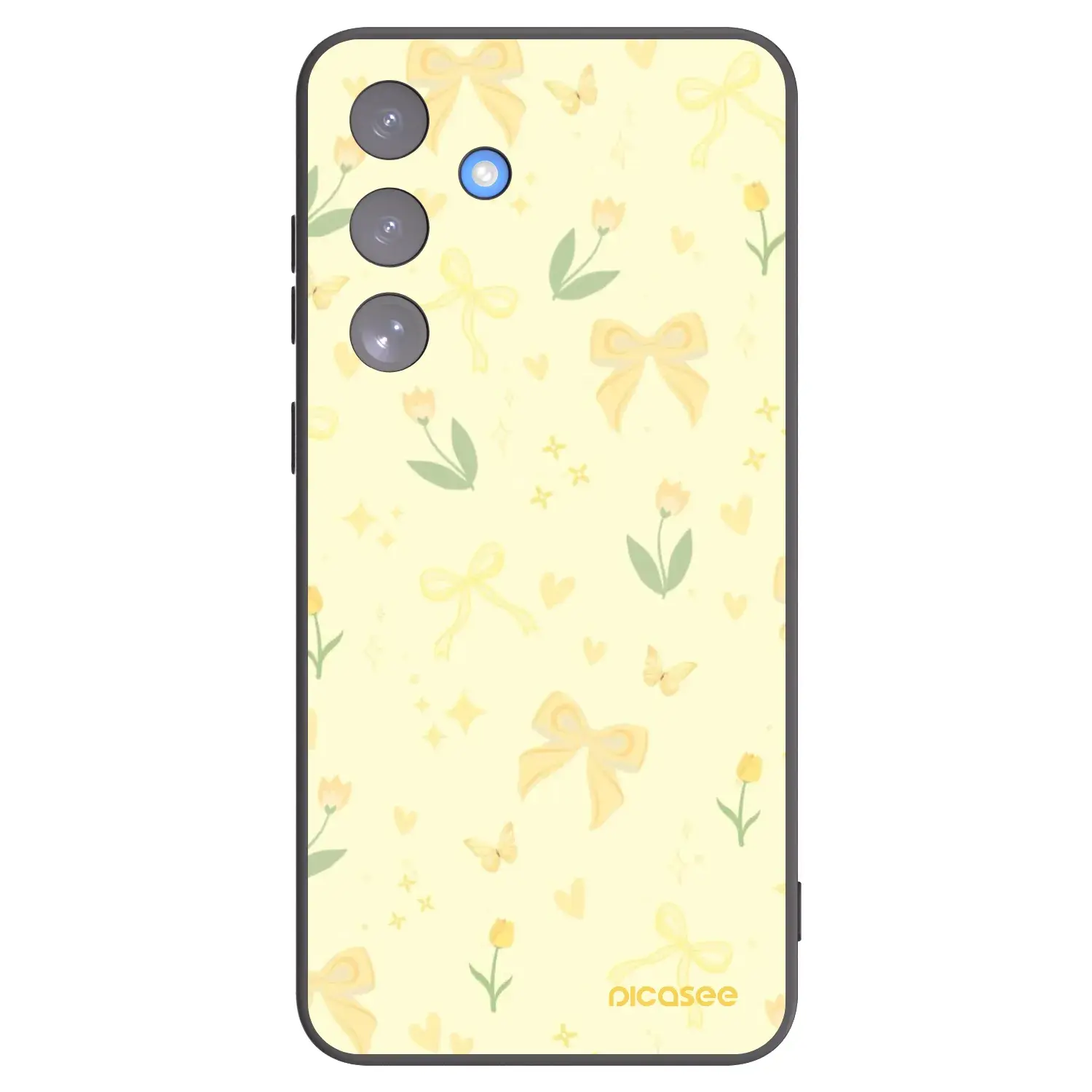 Silikonový černý obal pro Samsung Galaxy S25 FE 5G - Honey Blossom