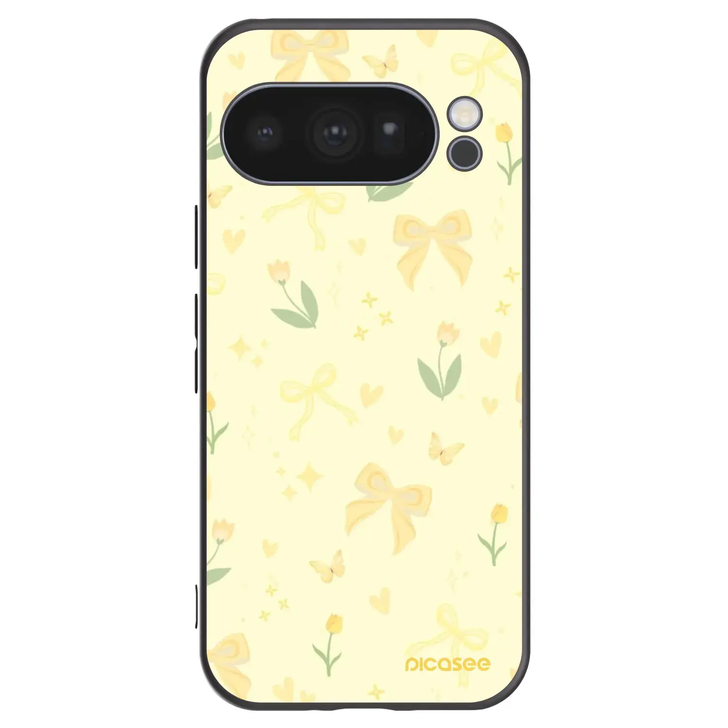 Silikonový černý obal pro Google Pixel 10 Pro - Honey Blossom