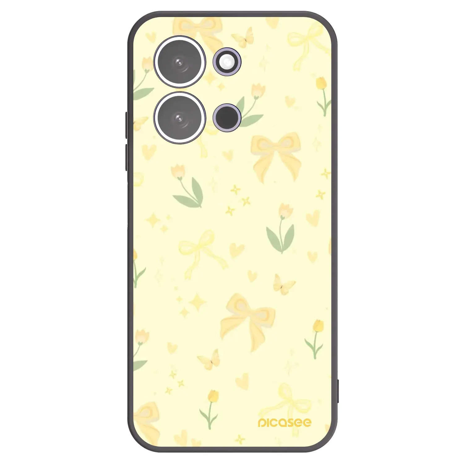 Silikonový černý obal pro Xiaomi Redmi 15C 5G - Honey Blossom