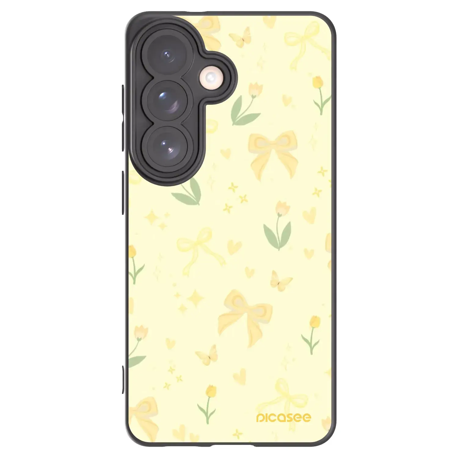 Silikonový černý obal pro Samsung Galaxy S26 - Honey Blossom