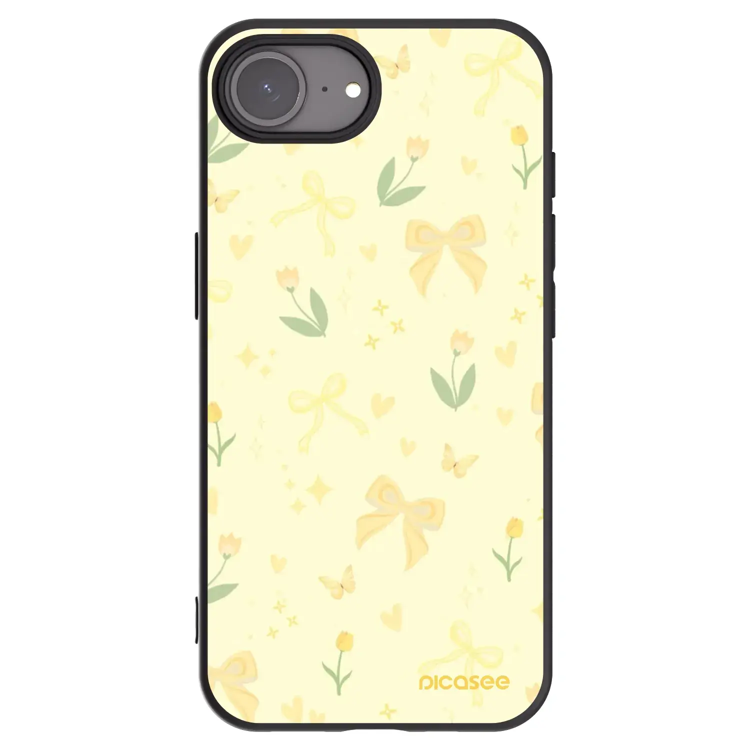 Silikonový černý obal pro Apple iPhone 17e - Honey Blossom