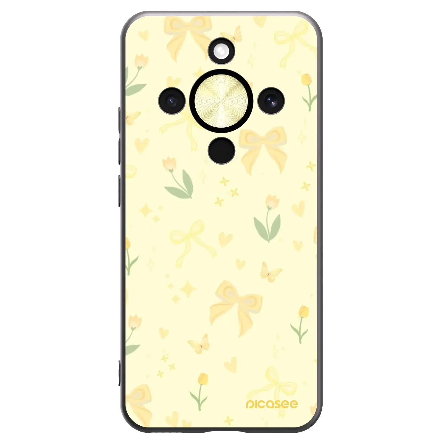Silikonový černý obal pro Honor Magic8 Lite 5G - Honey Blossom