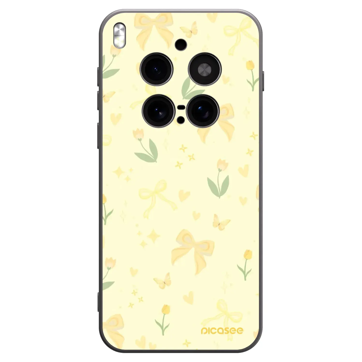 Silikonový černý obal pro Vivo X300 Pro - Honey Blossom