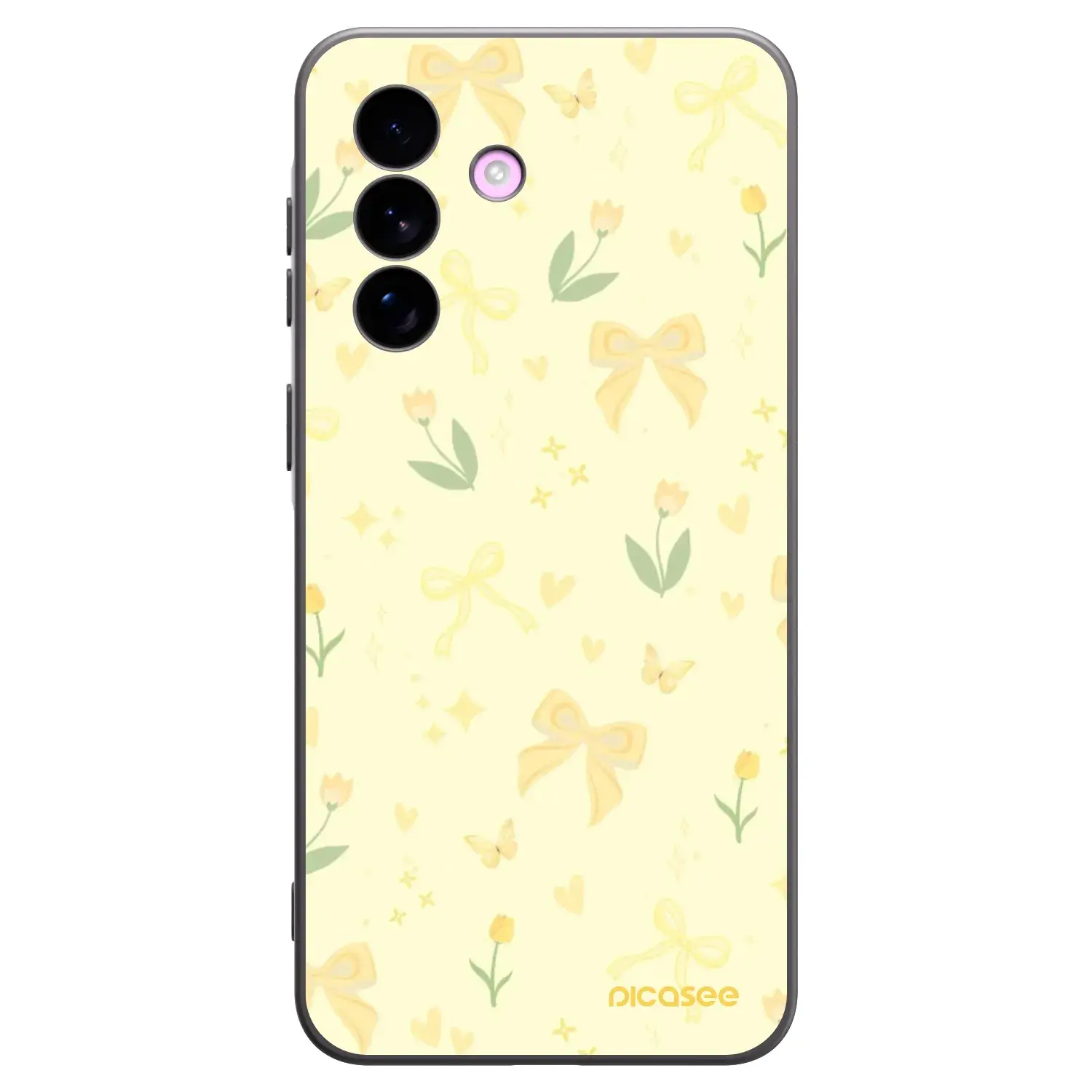 Silikonový černý obal pro Samsung Galaxy A57 5G - Honey Blossom
