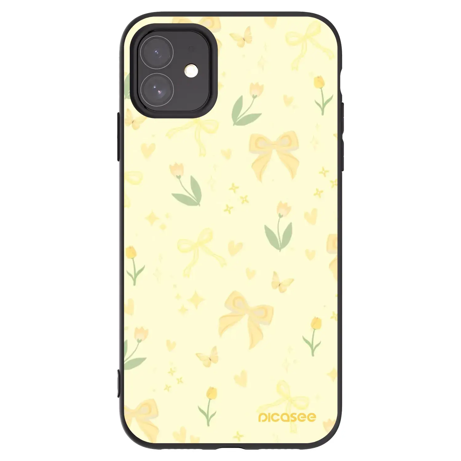 Silikonový černý obal pro Apple iPhone 11 - Honey Blossom