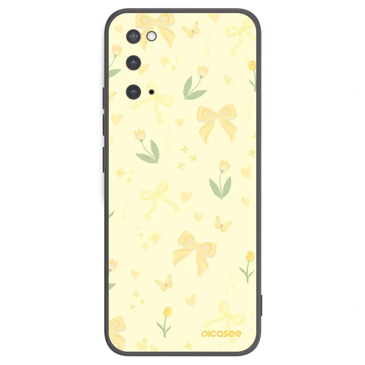 Silikonový černý obal pro Samsung Galaxy S20 G980F - Honey Blossom