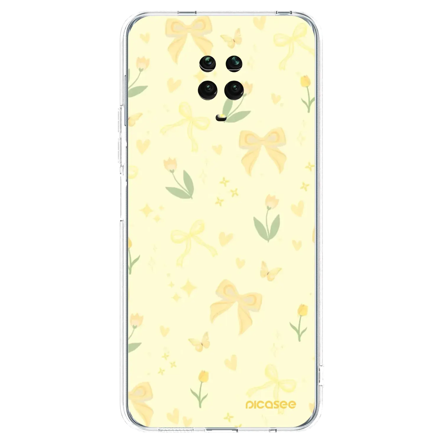 Silikonový průhledný obal pro Xiaomi Redmi Note 9 Pro - Honey Blossom