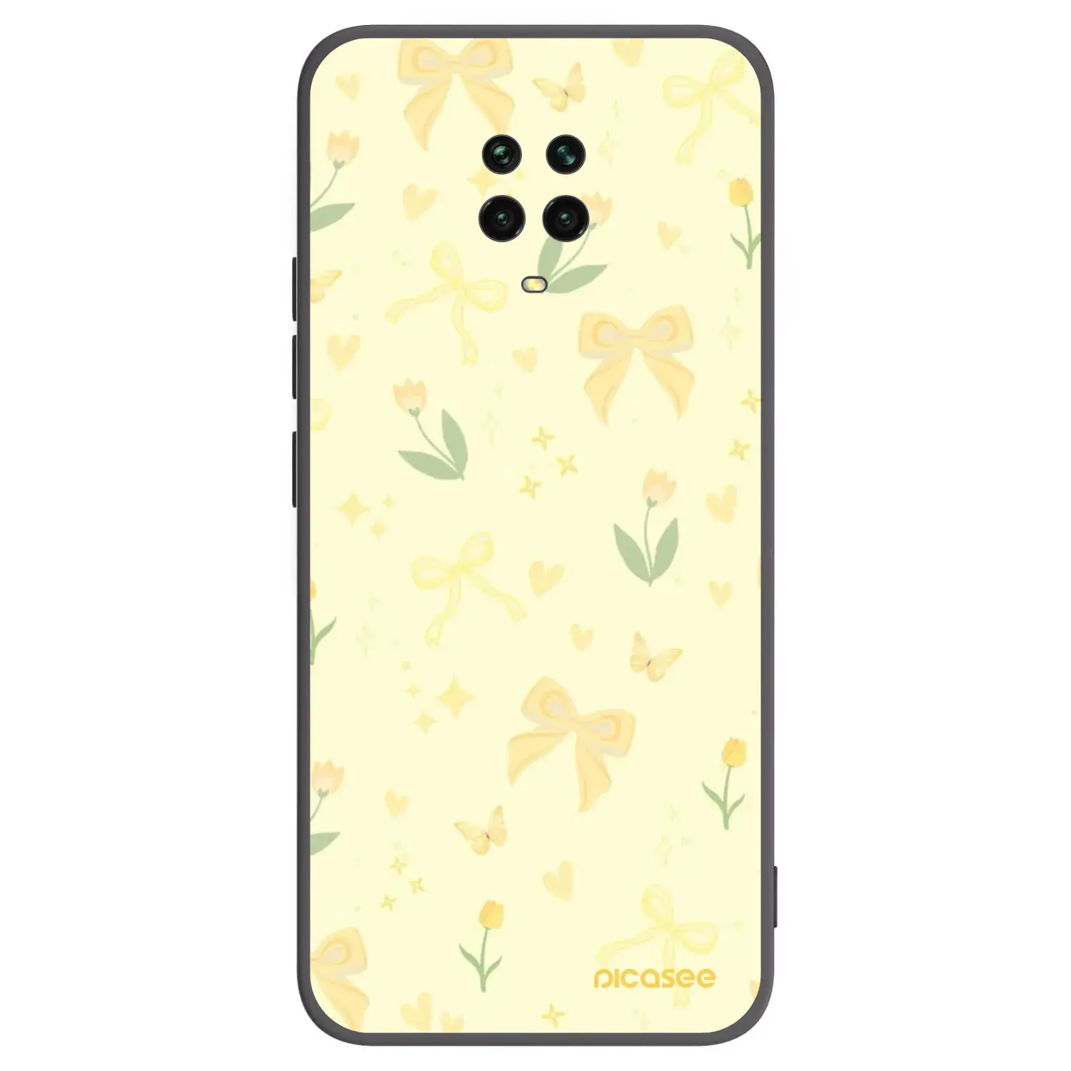 Silikonový černý obal pro Xiaomi Redmi Note 9 Pro - Honey Blossom