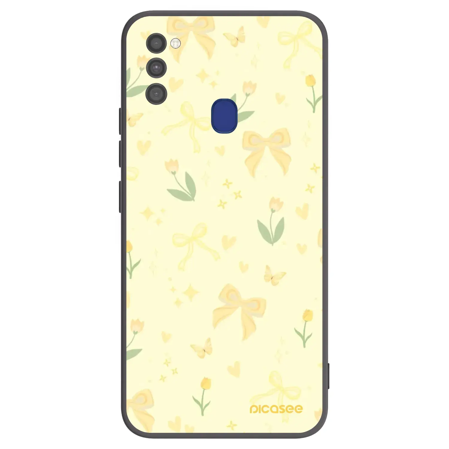 Silikonový černý obal pro Samsung Galaxy M21 M215F - Honey Blossom