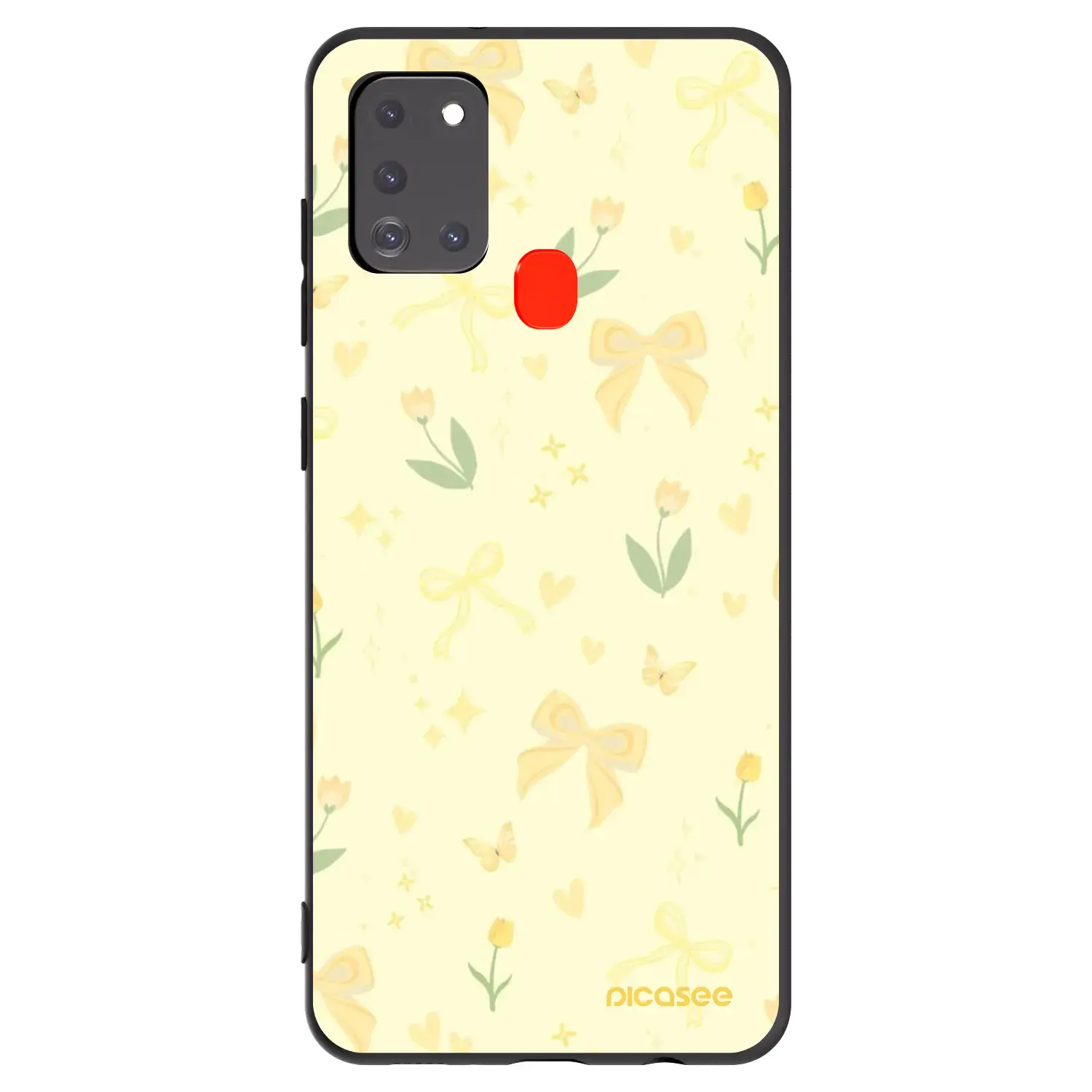 Silikonový černý obal pro Samsung Galaxy A21s - Honey Blossom