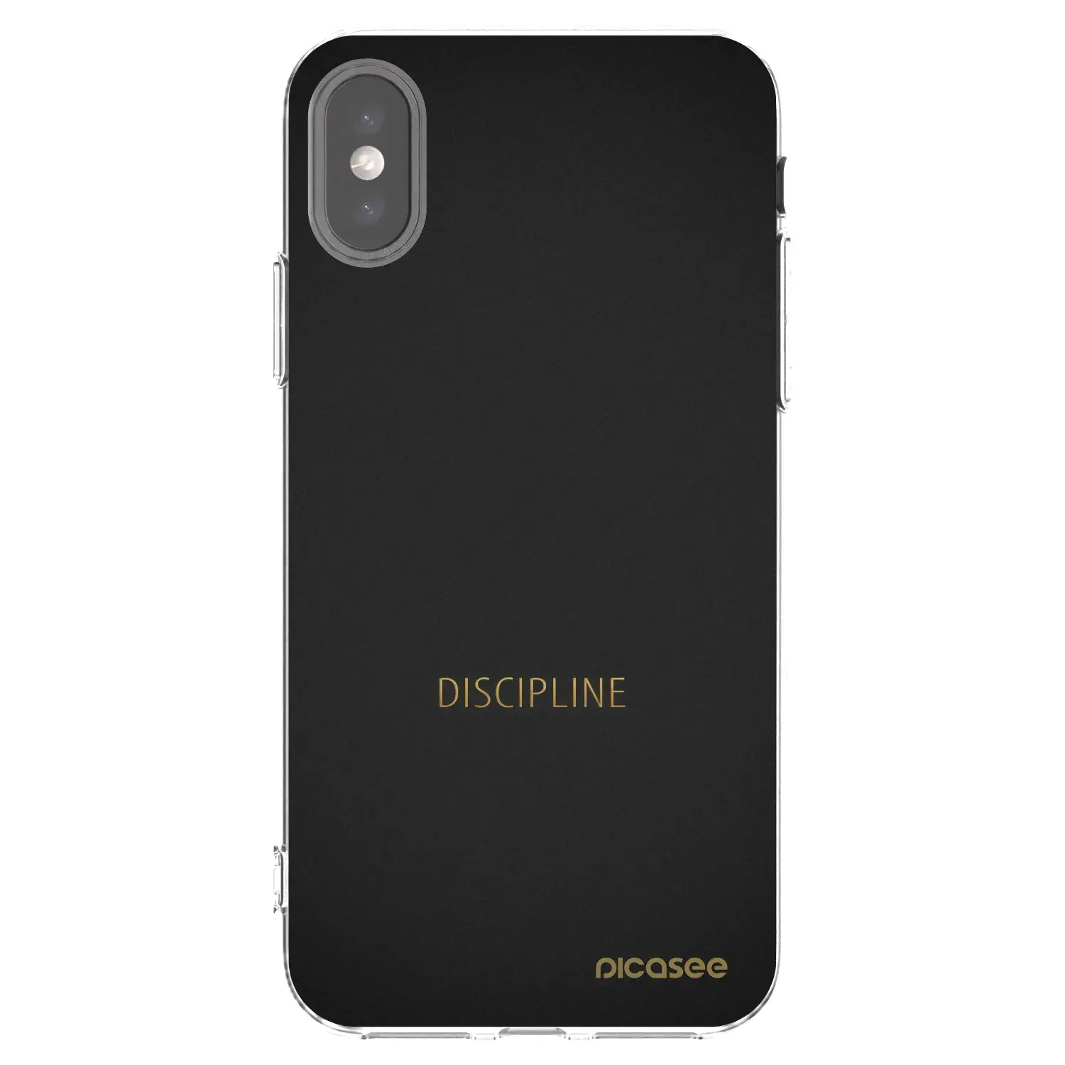 Silikonový průhledný obal pro Apple iPhone X/XS - Discipline