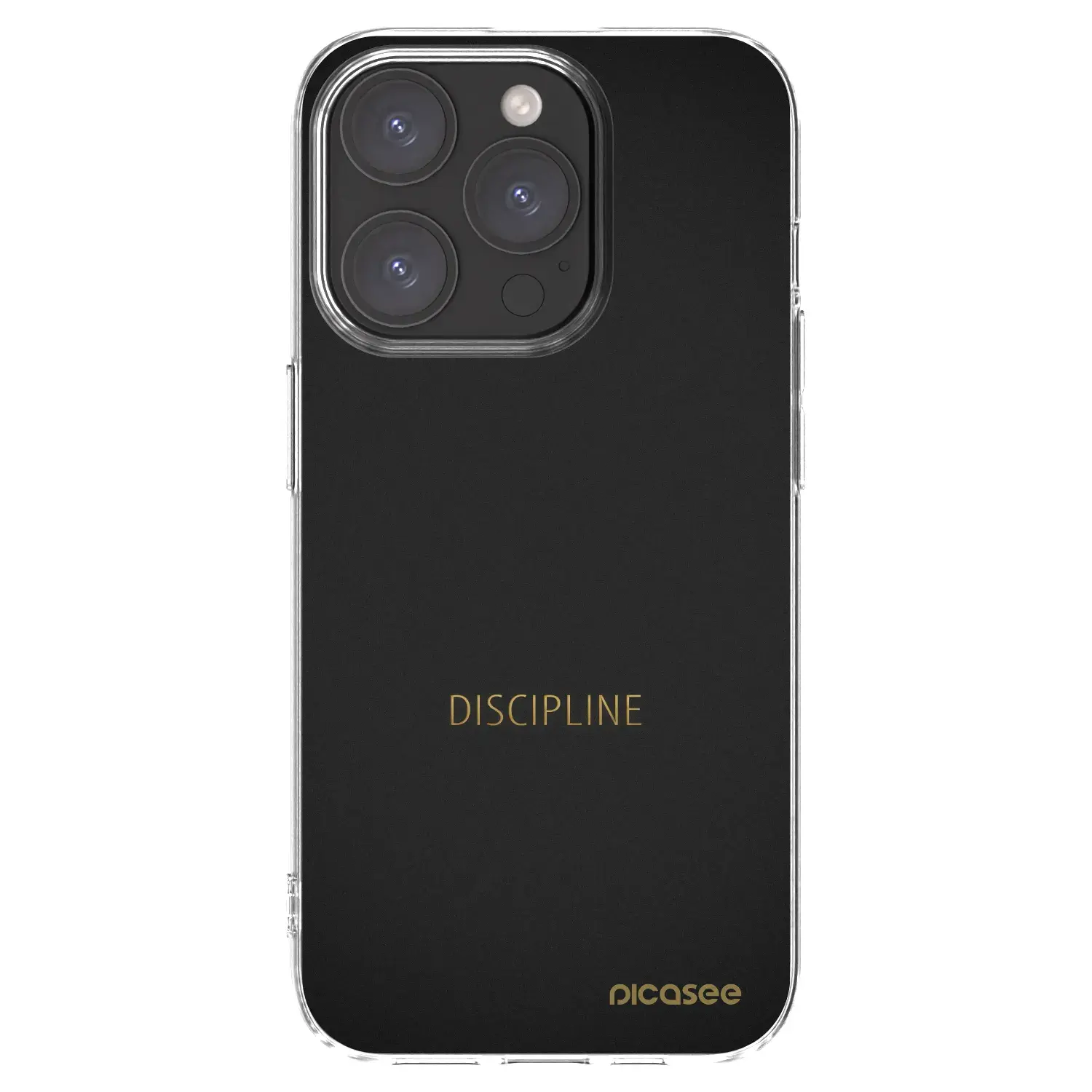 Silikonový průhledný obal pro Apple iPhone 15 Pro - Discipline
