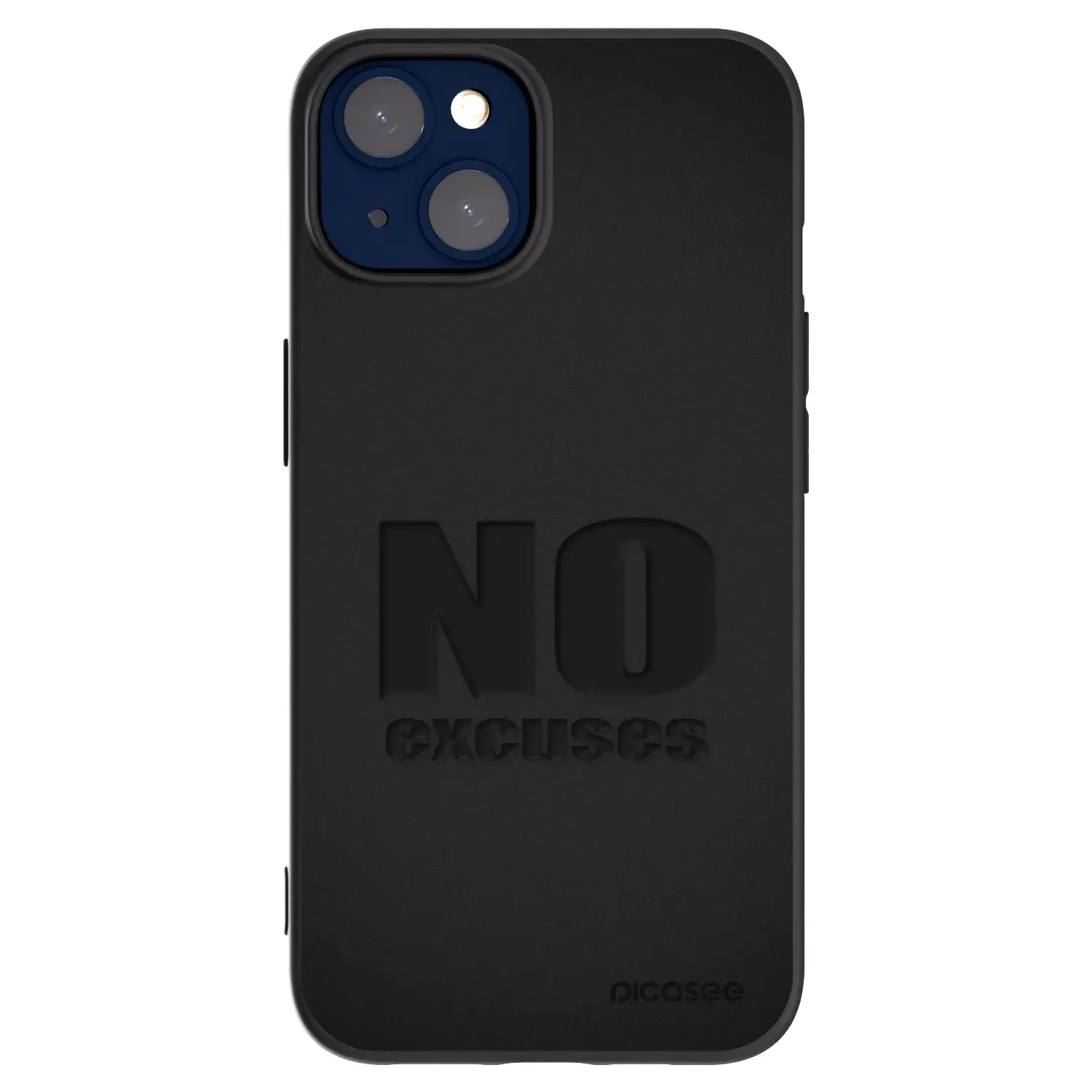 Silikonový černý obal pro Apple iPhone 14 - No Excuses