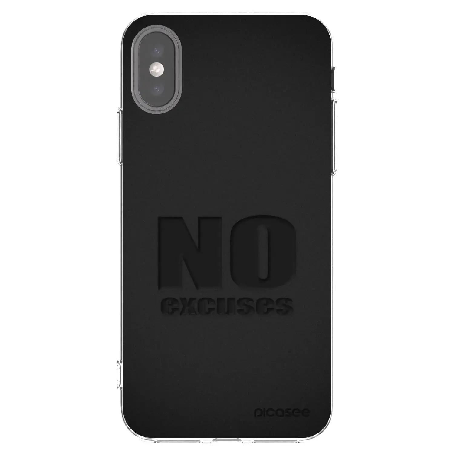Silikonový průhledný obal pro Apple iPhone X/XS - No Excuses