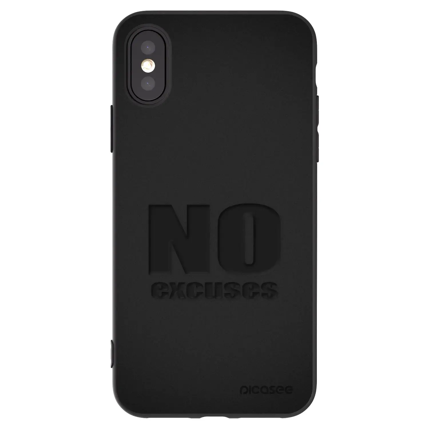 Silikonový černý obal pro Apple iPhone X/XS - No Excuses